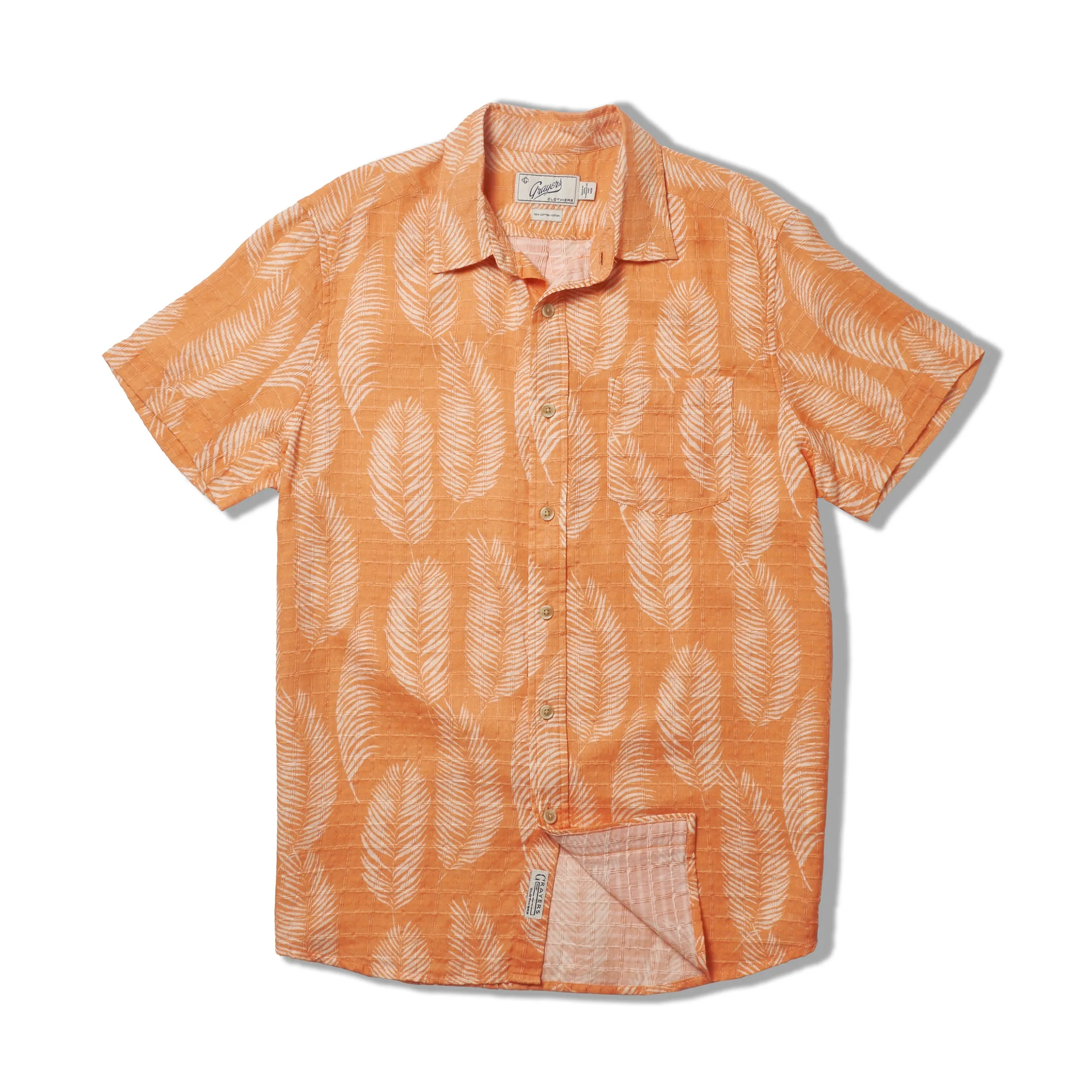 Bamboo Dobby Printed Short Sleeve Shirt - Coppertone Leaf sold by Grayers product image thumbnail 5