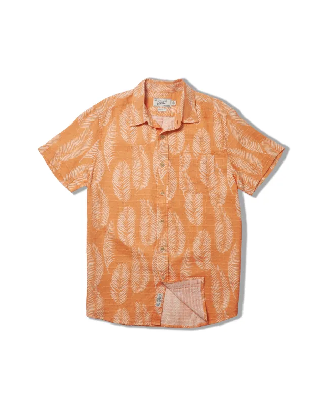 Bamboo Dobby Printed Short Sleeve Shirt - Coppertone Leaf sold by Grayers