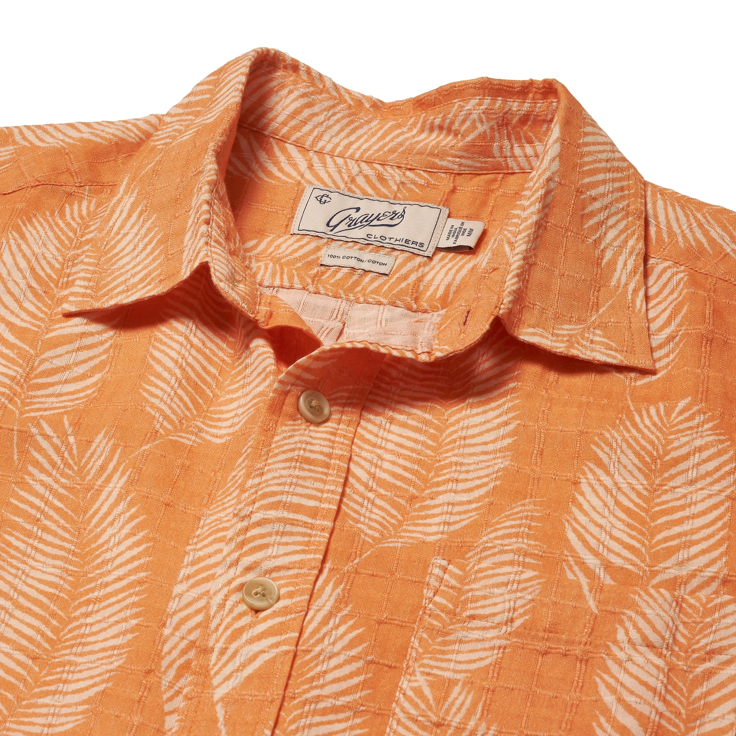Bamboo Dobby Printed Short Sleeve Shirt - Coppertone Leaf sold by Grayers product image thumbnail 3