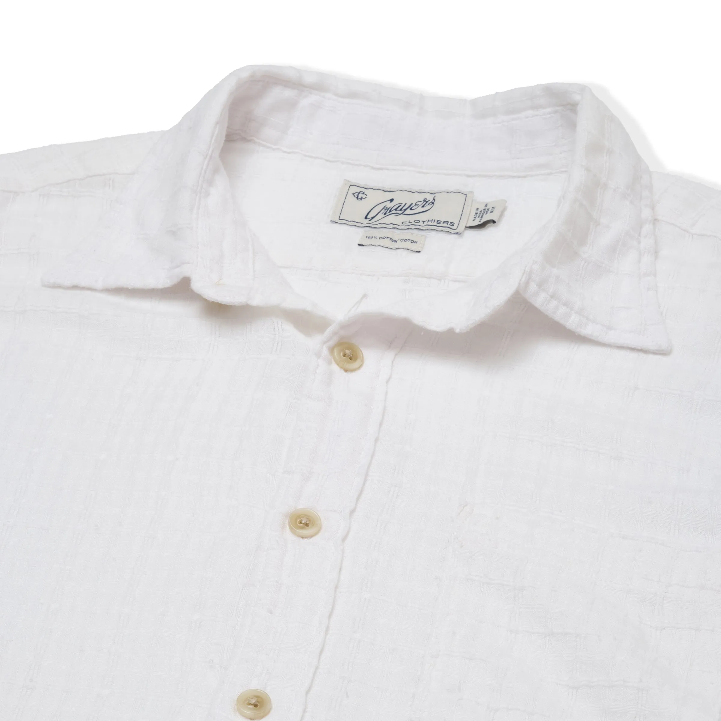 Bamboo Dobby Short Sleeve Shirt - White sold by Grayers product image thumbnail 2
