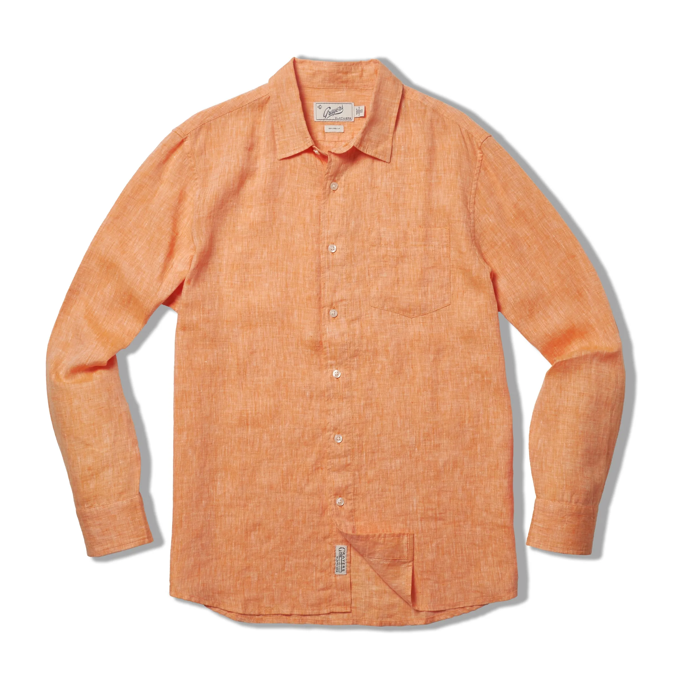 Nantucket Yarn Dyed Linen Shirt - Orange sold by Grayers product image thumbnail 4