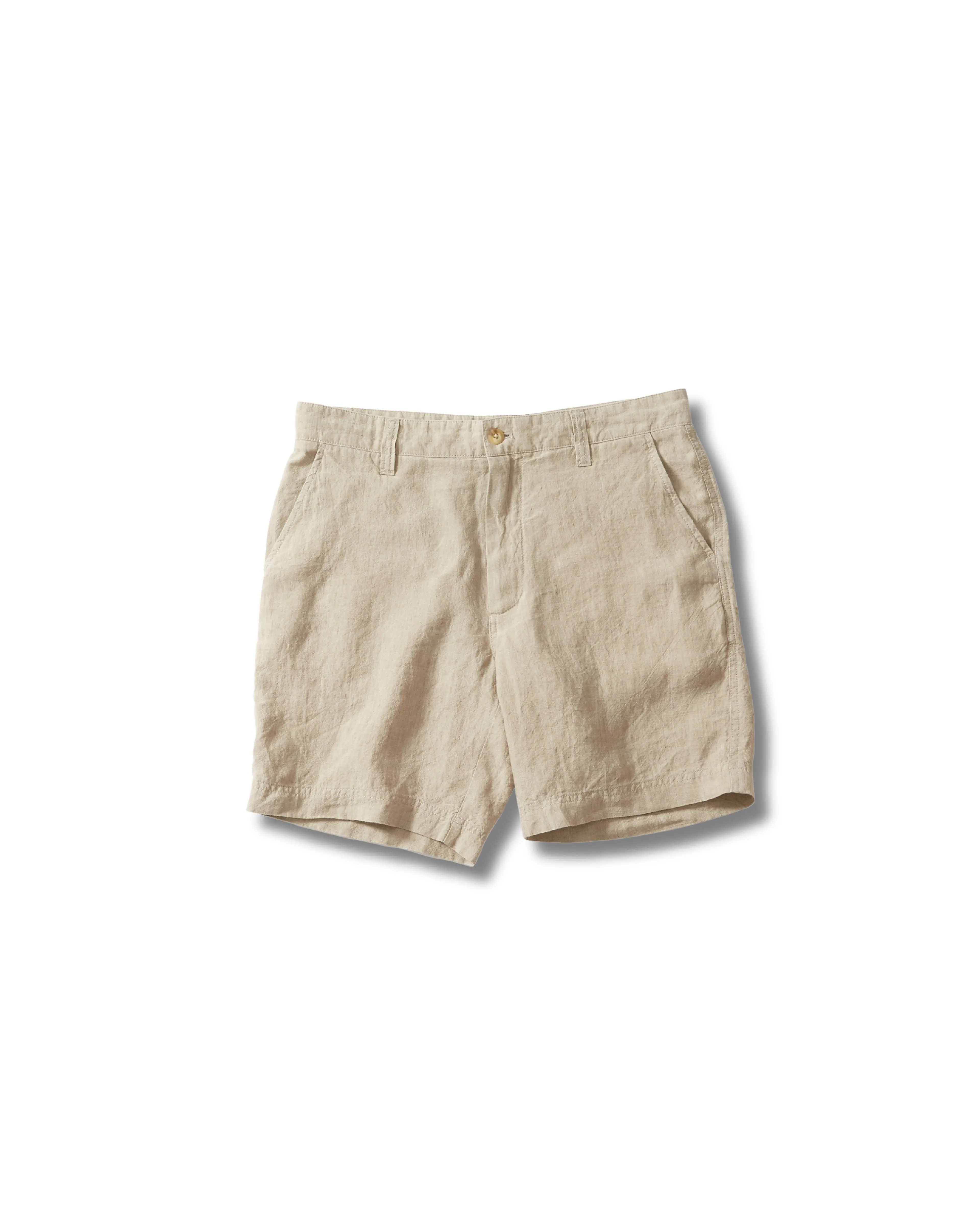 Aventura Washed Linen Shorts - Safari sold by Grayers