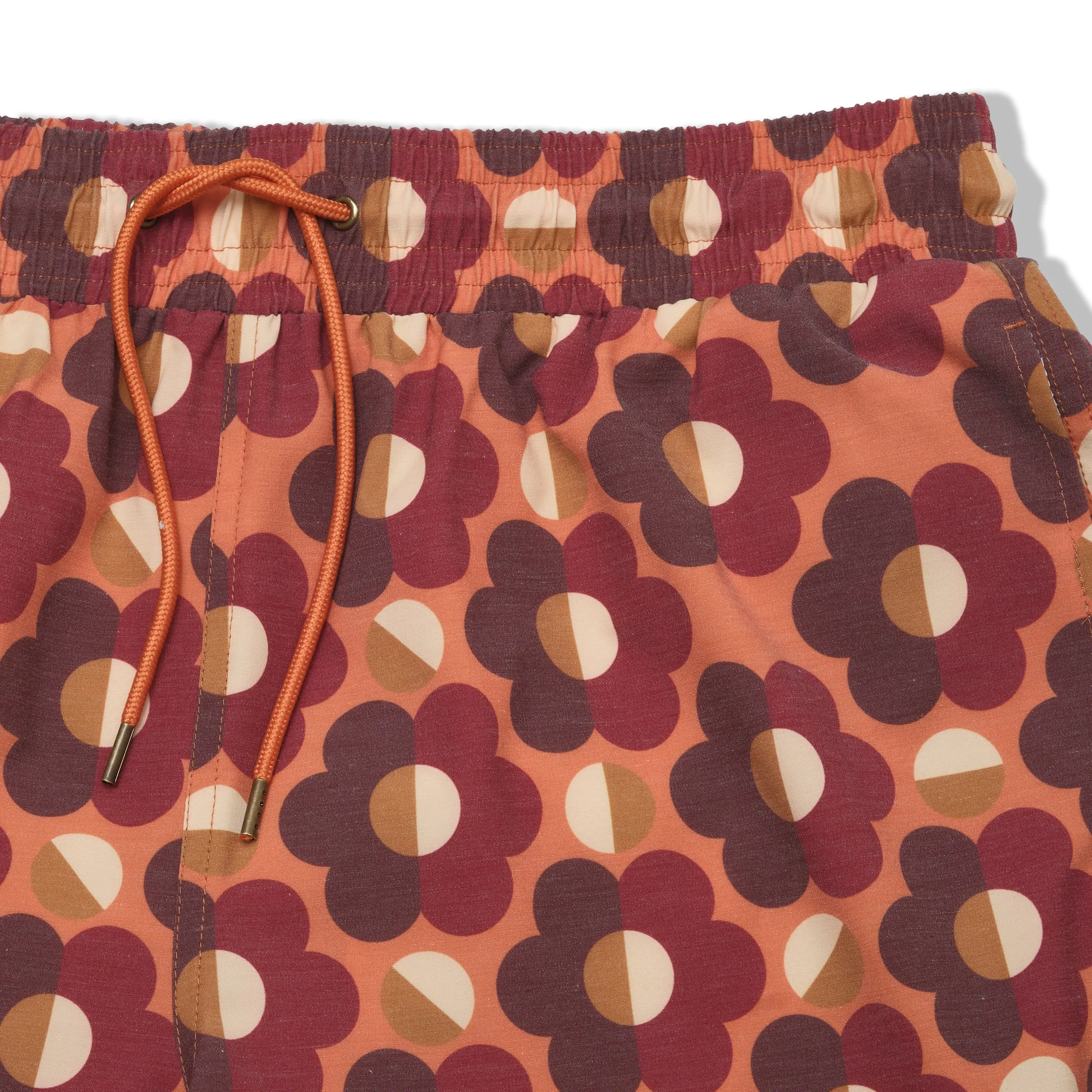 Eco Poly Cotton Stretch Swim Trunk 7" - Geometric Brown Orange sold by Grayers product image thumbnail 3