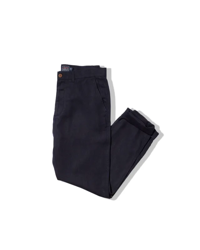 Bal Harbour Aventura Washed Linen Pants - Navy made by Grayers