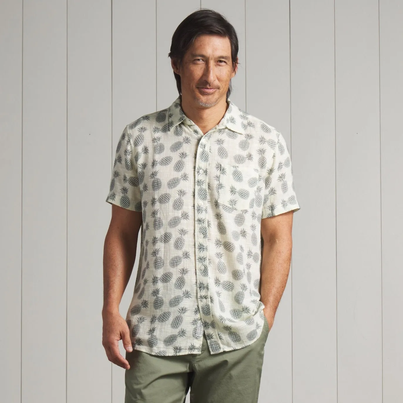 Madras Cottage Loom Printed Shirt - Blue Pineapple sold by Grayers product image thumbnail 3