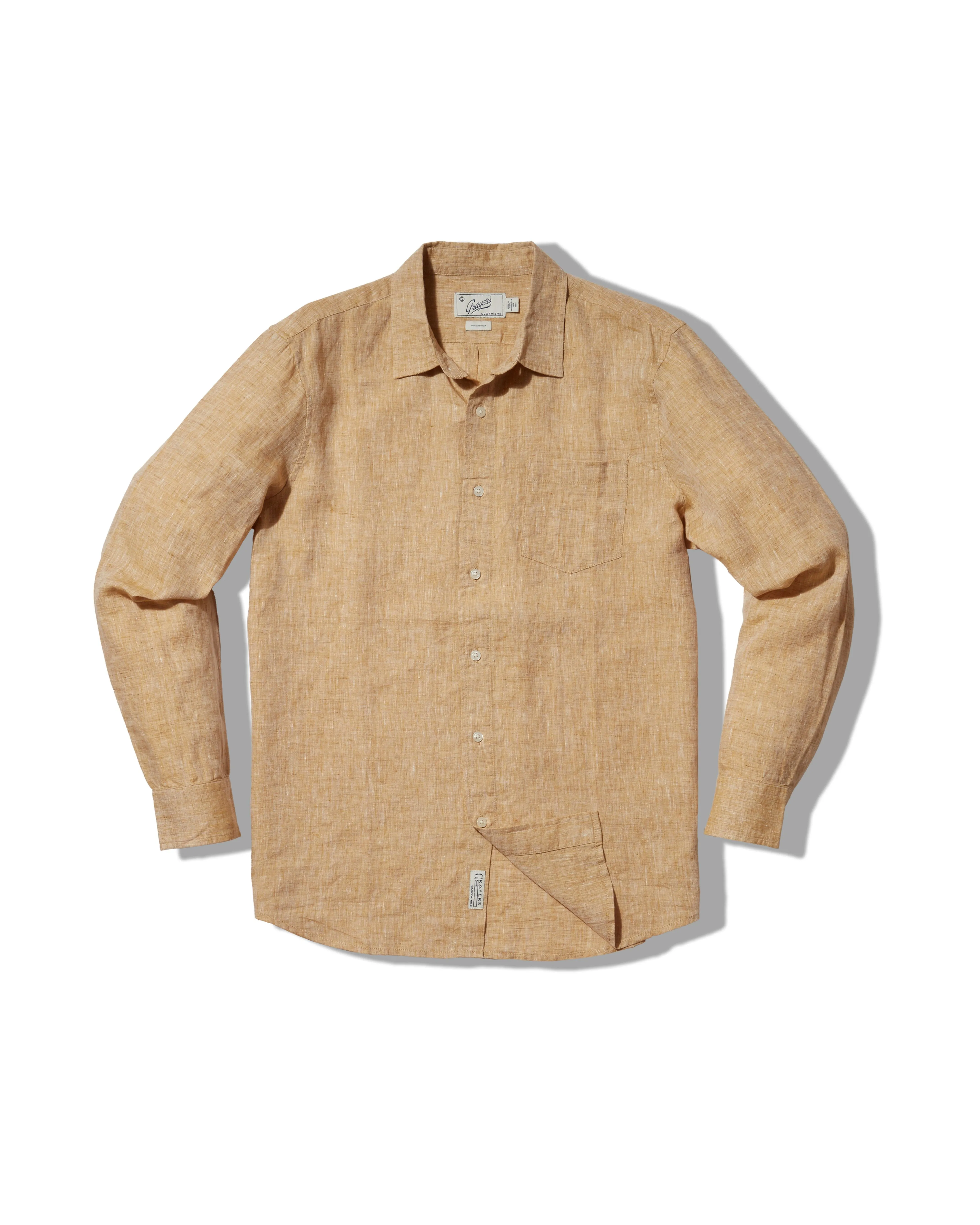 Nantucket Yarn Dyed Linen Shirt - Mustard sold by Grayers