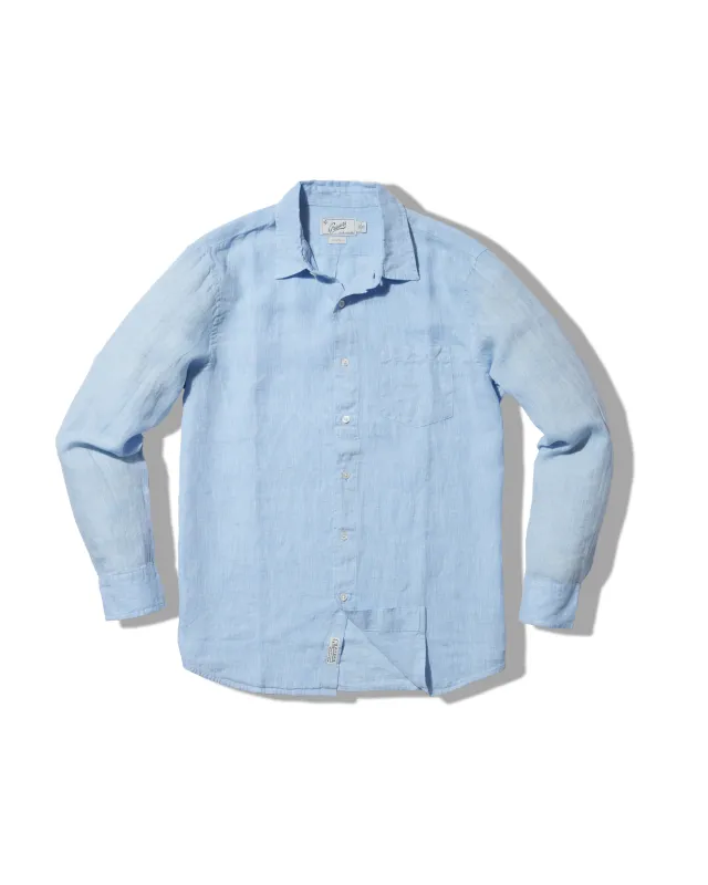 Nantucket Yarn Dyed Linen Shirt - Light Blue sold by Grayers