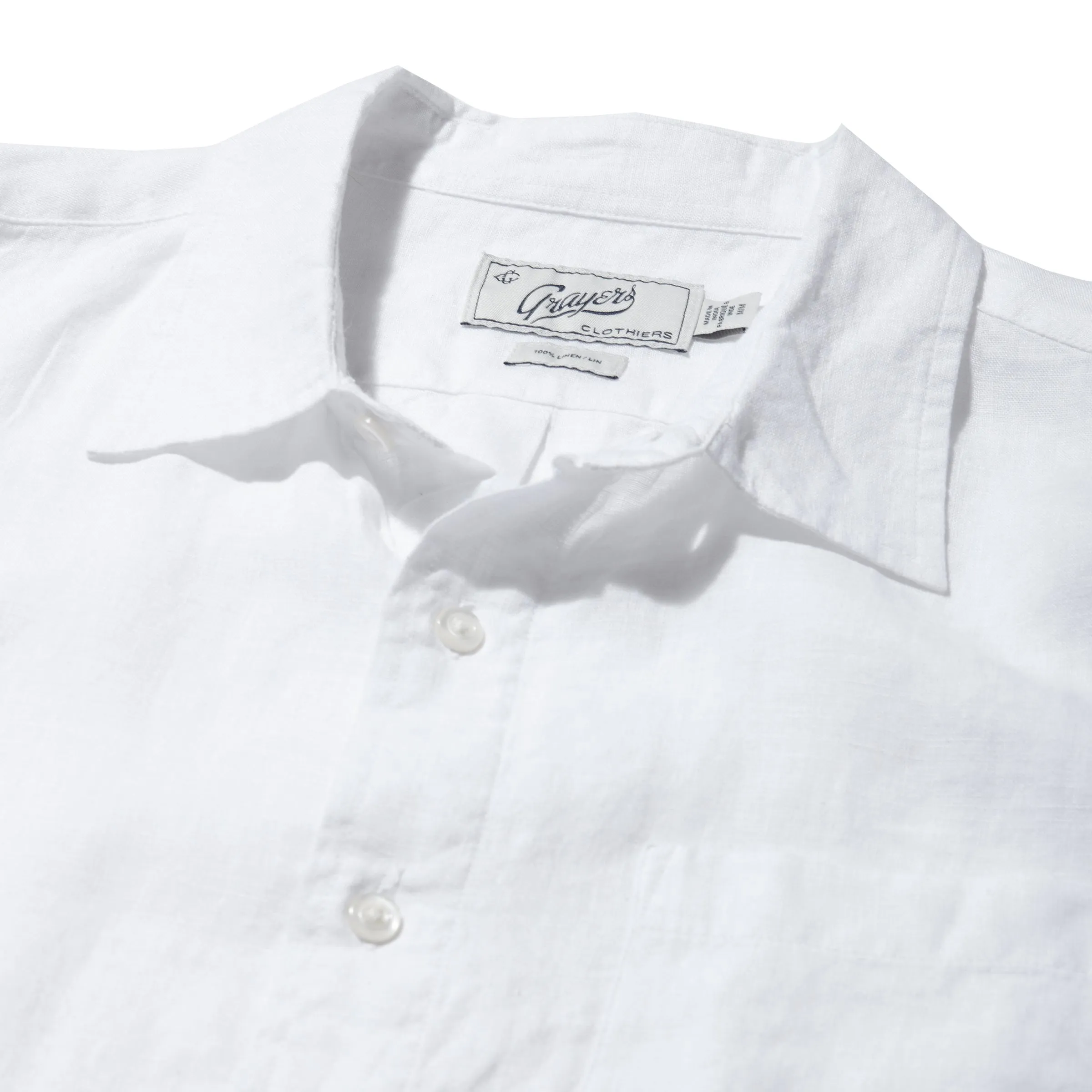Nantucket Yarn Dyed Linen Shirt - White sold by Grayers product image thumbnail 3