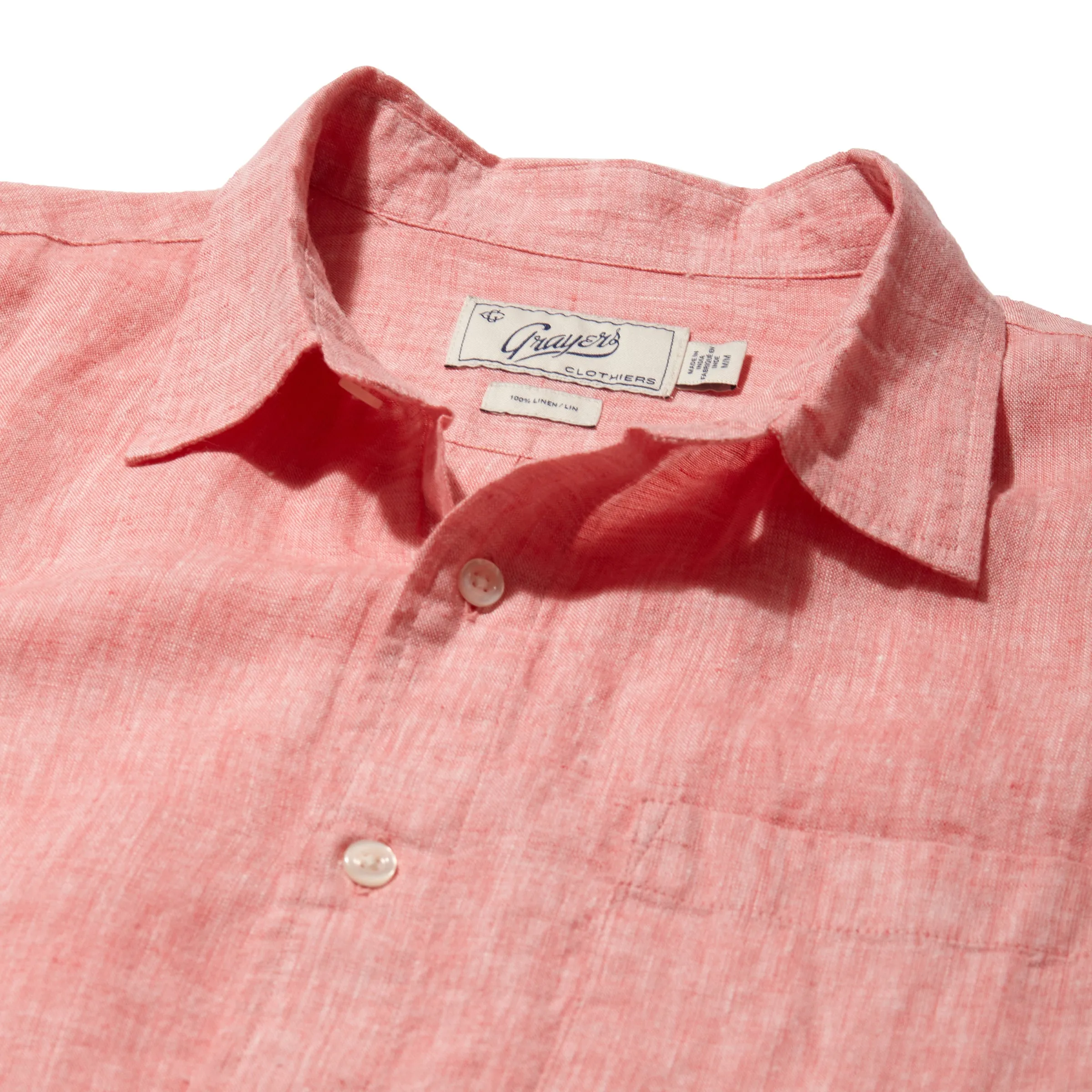 Nantucket Yarn Dyed Linen Shirt - Red sold by Grayers product image thumbnail 3