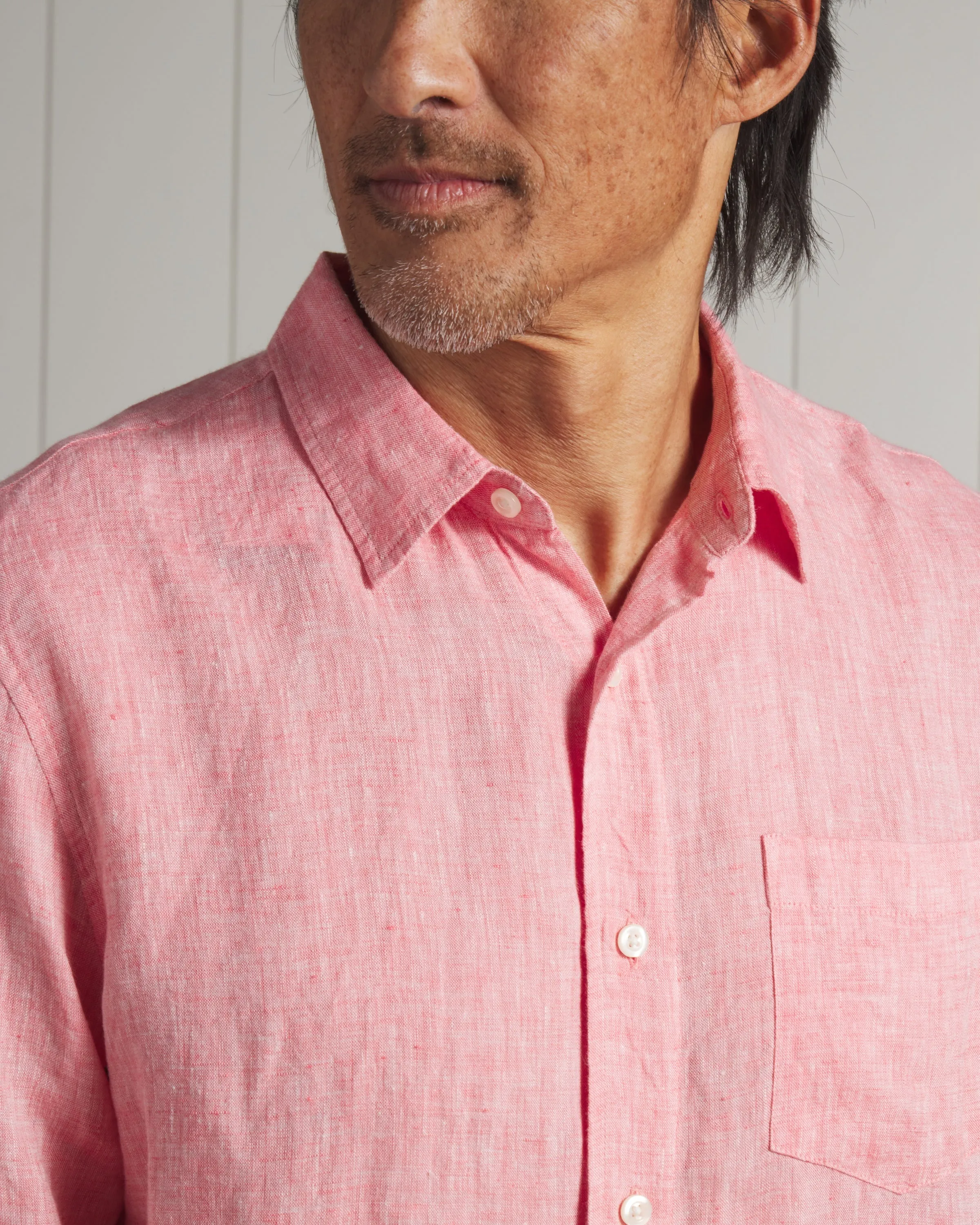 Nantucket Yarn Dyed Linen Shirt - Red sold by Grayers product image thumbnail 2