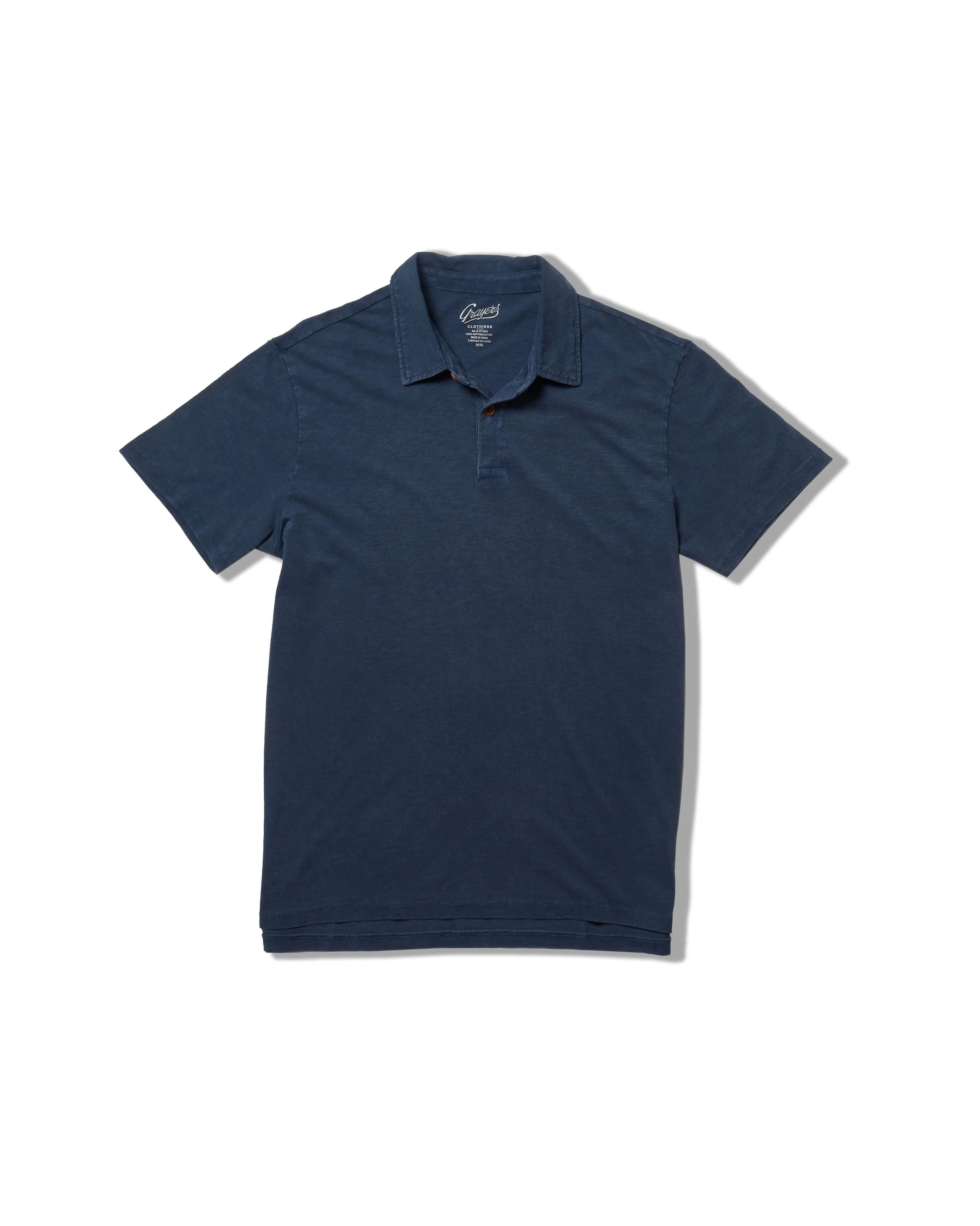 Sunwashed 2 Button Polo - Blue Wing Teal sold by Grayers