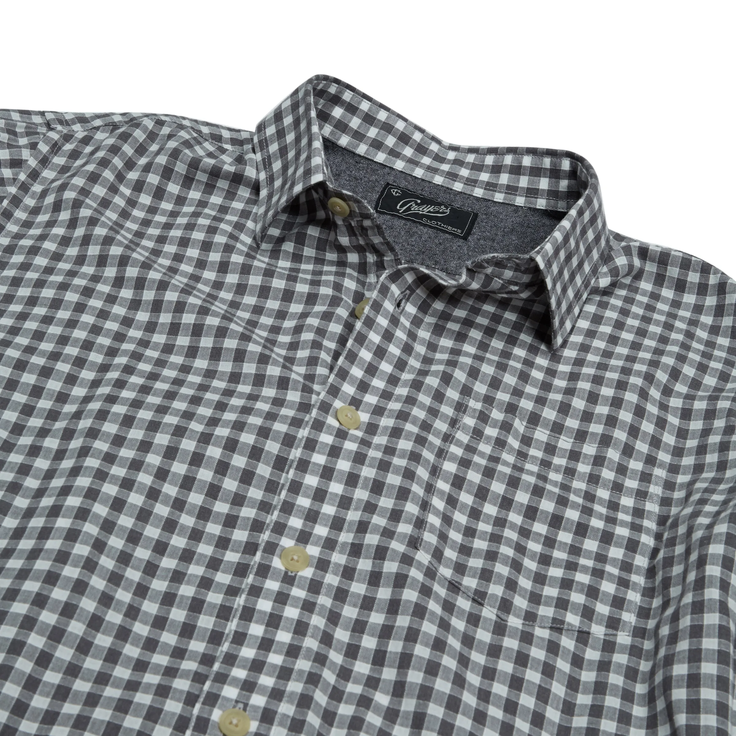 Preston Gingham Shirt - Charcoal Gingham (Final Sale)* sold by Grayers product image thumbnail 5