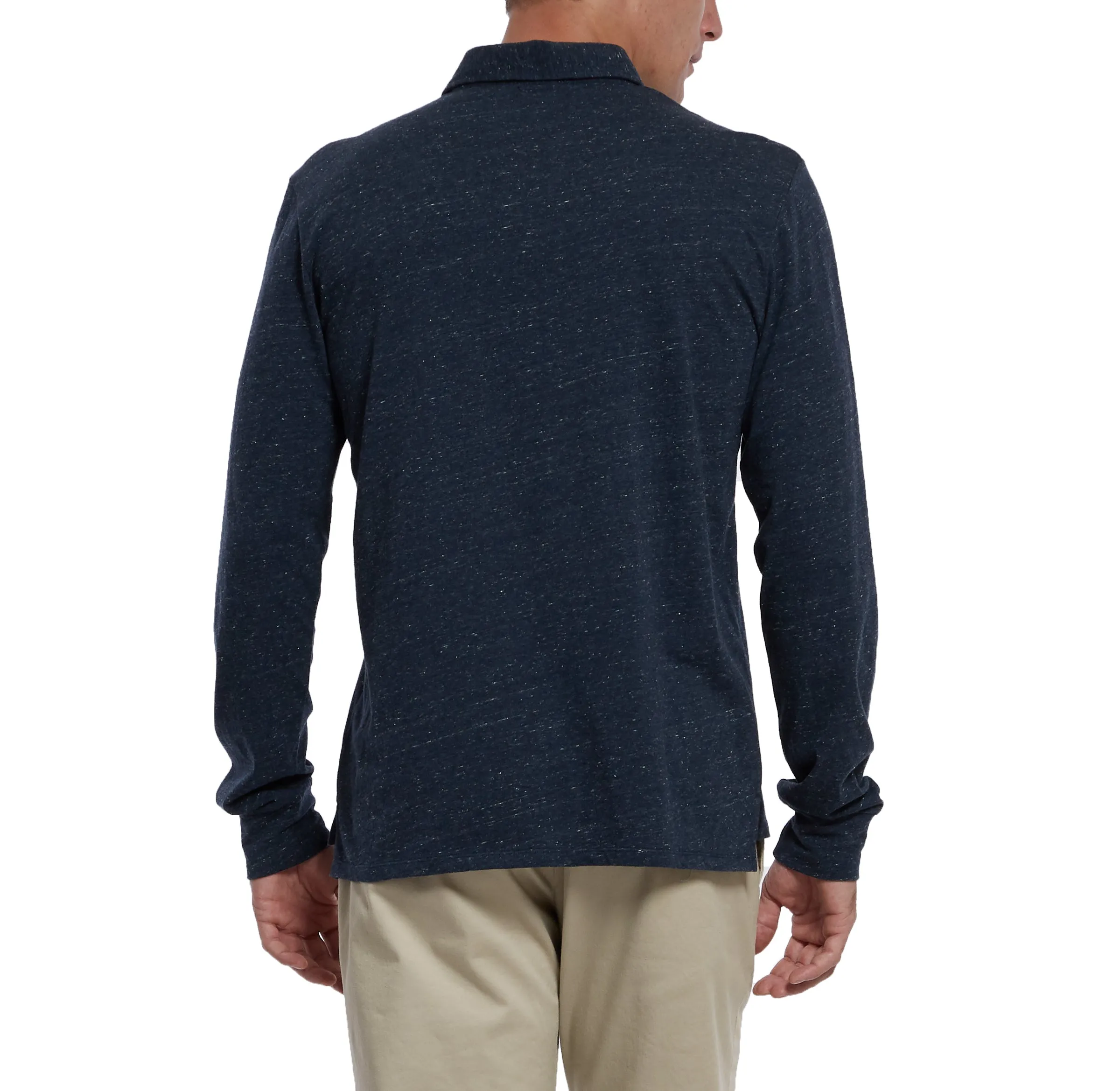 Hartford Nep Jersey Long Sleeve Polo - Dark Denim (Final Sale)* sold by Grayers product image thumbnail 3