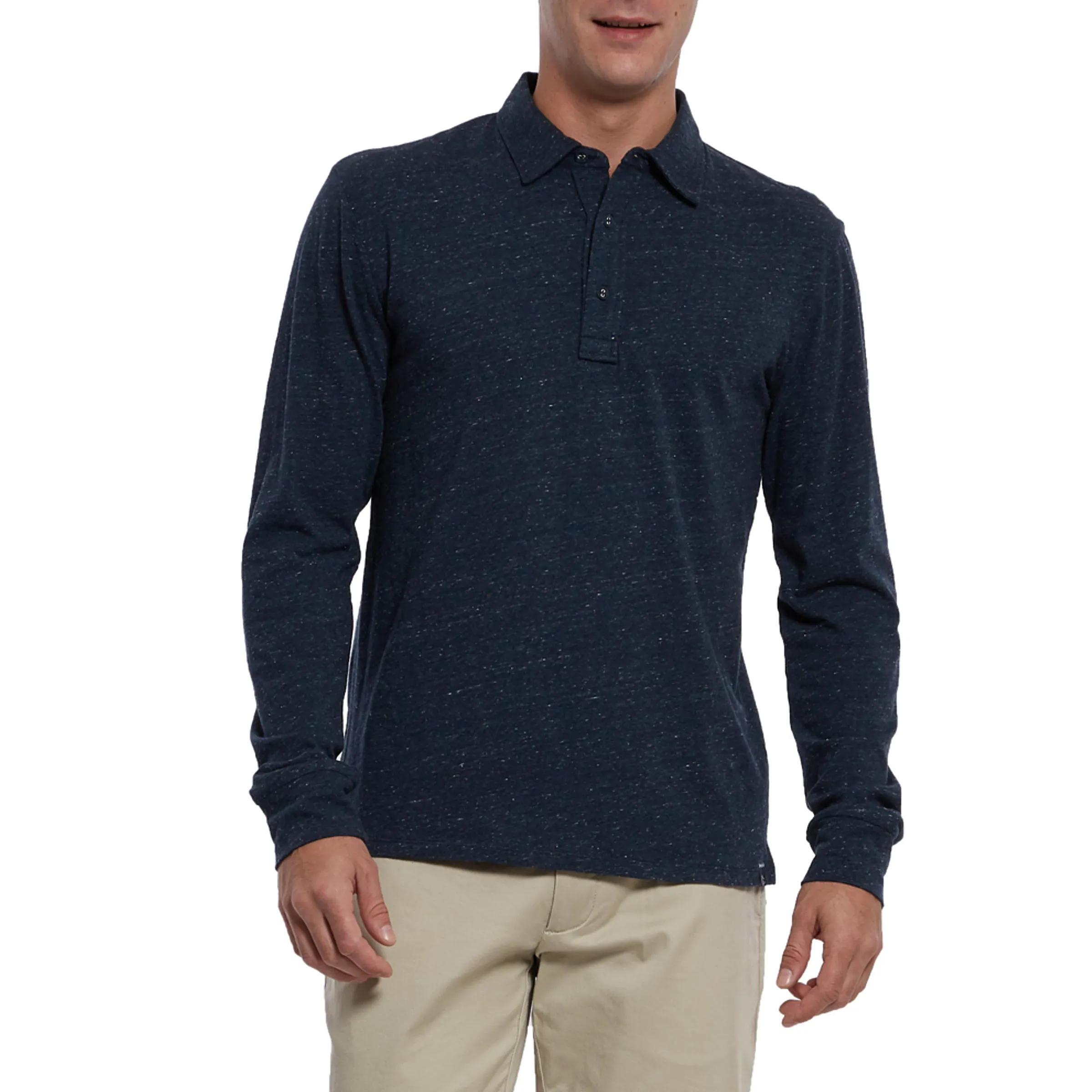 Hartford Nep Jersey Long Sleeve Polo - Dark Denim (Final Sale)* sold by Grayers product image thumbnail 2