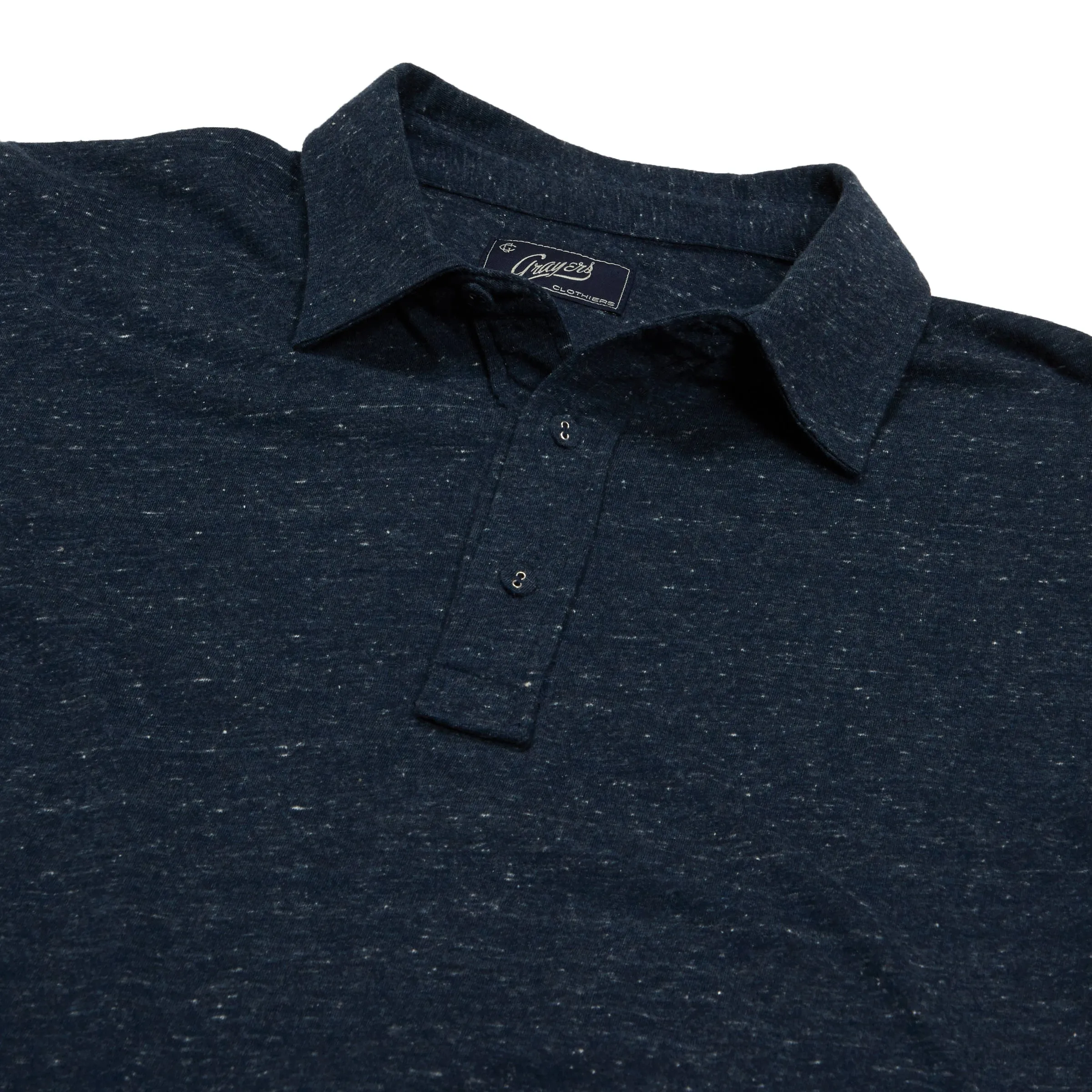 Hartford Nep Jersey Long Sleeve Polo - Dark Denim (Final Sale)* sold by Grayers product image thumbnail 4