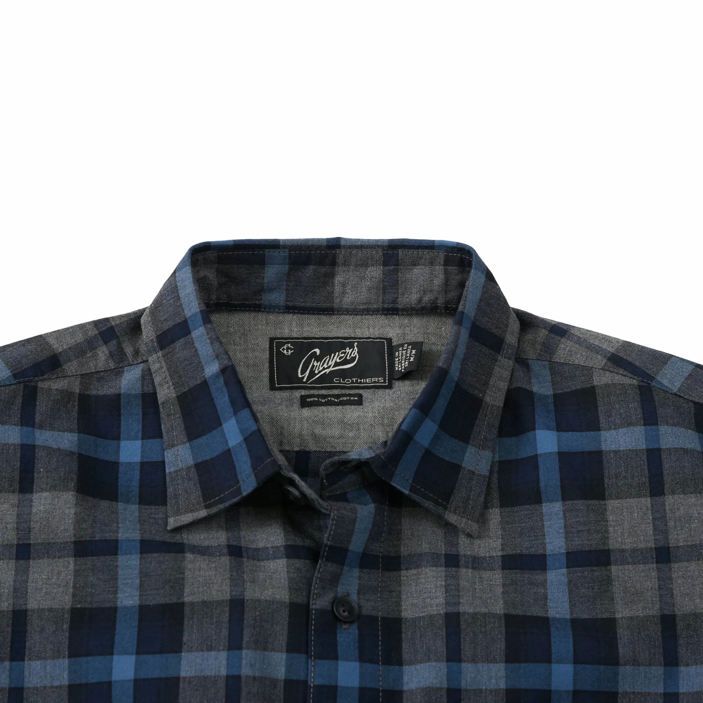 Heath Heather Poplin Shirt - Gray Navy Blue (Final Sale)* sold by Grayers product image thumbnail 5