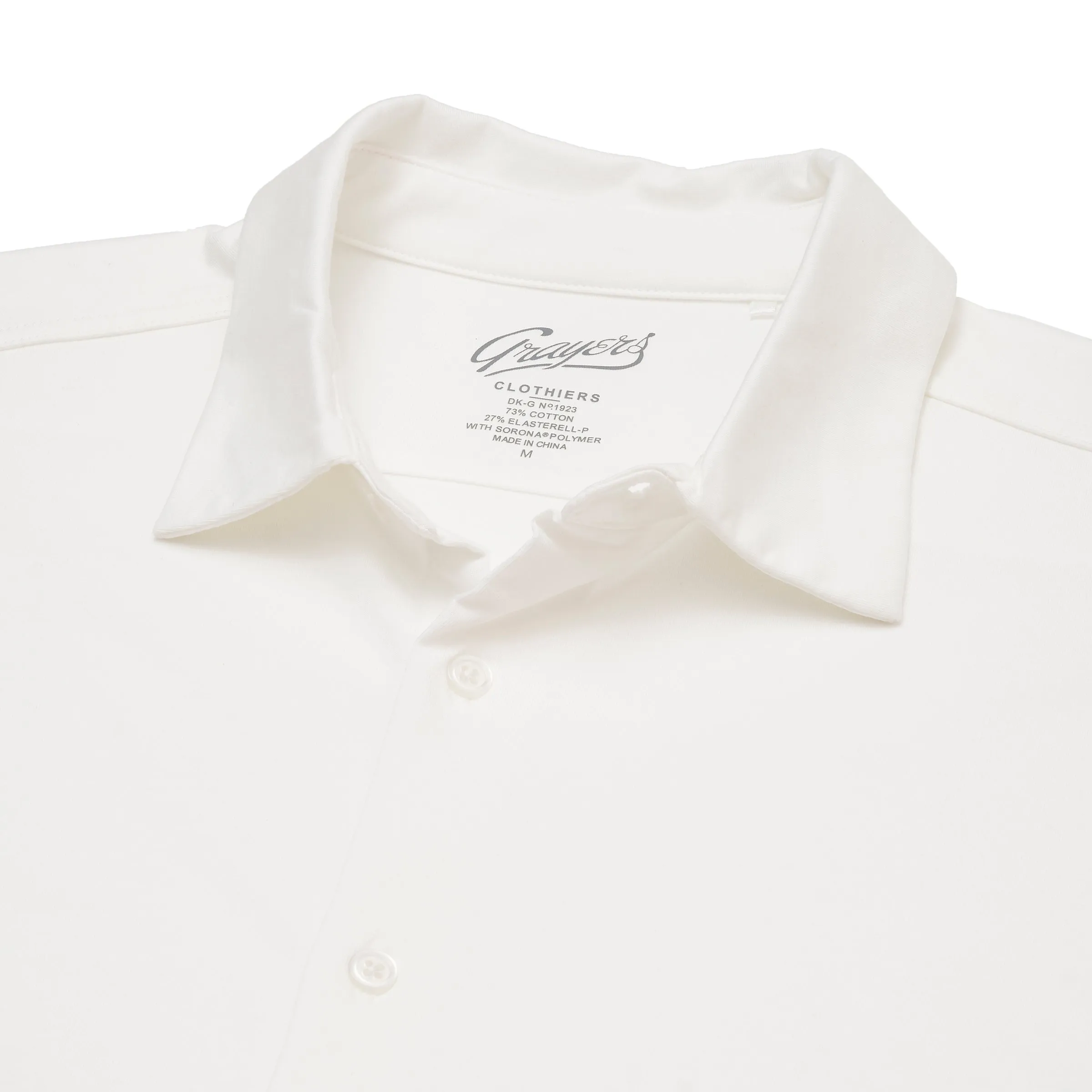 Hackett Cotton Sorona Knit Shirt - White sold by Grayers product image thumbnail 3