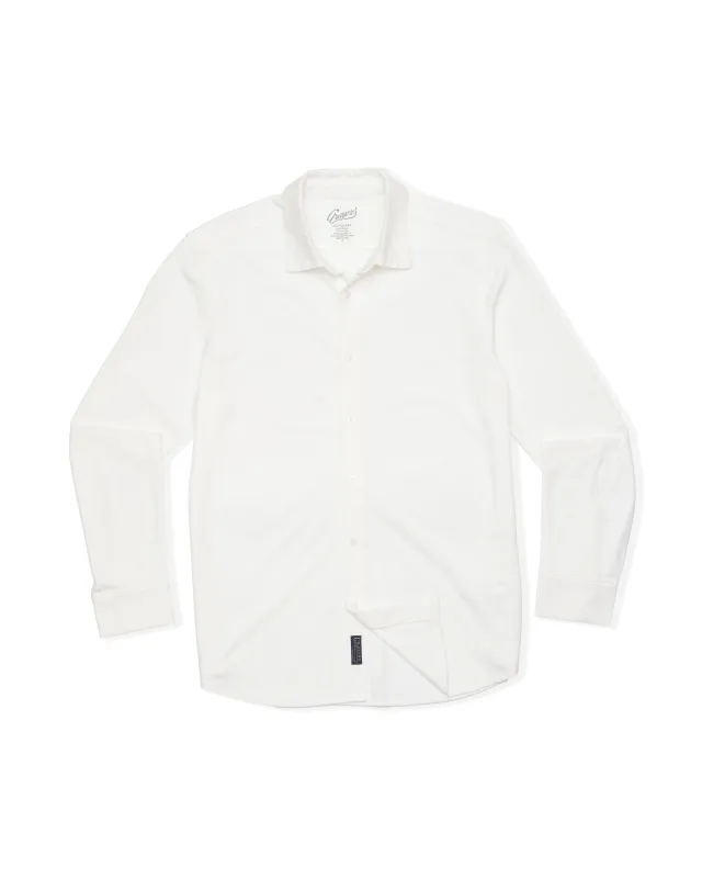 Hackett Cotton Sorona Knit Shirt - White sold by Grayers