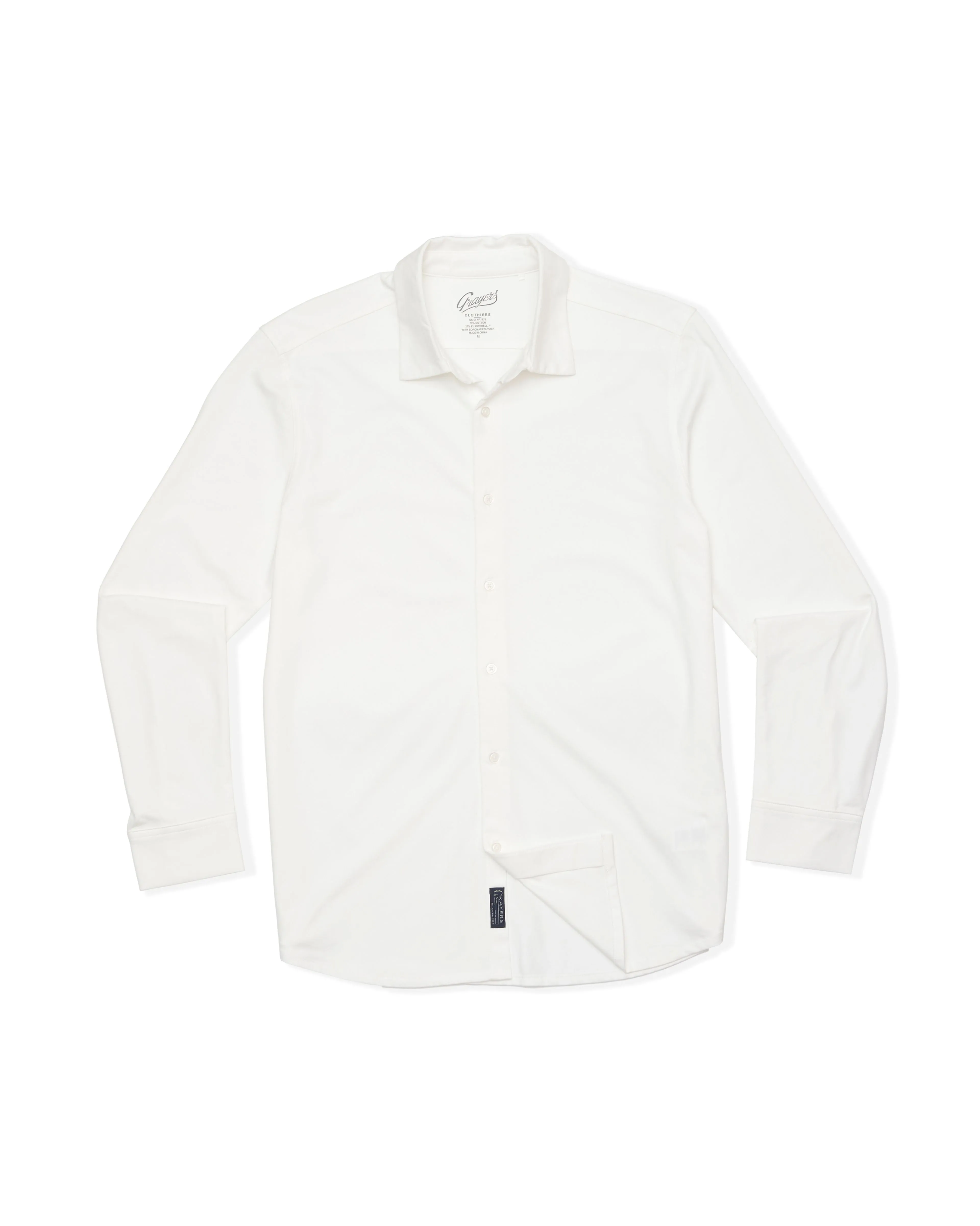 Hackett Cotton Sorona Knit Shirt - White sold by Grayers
