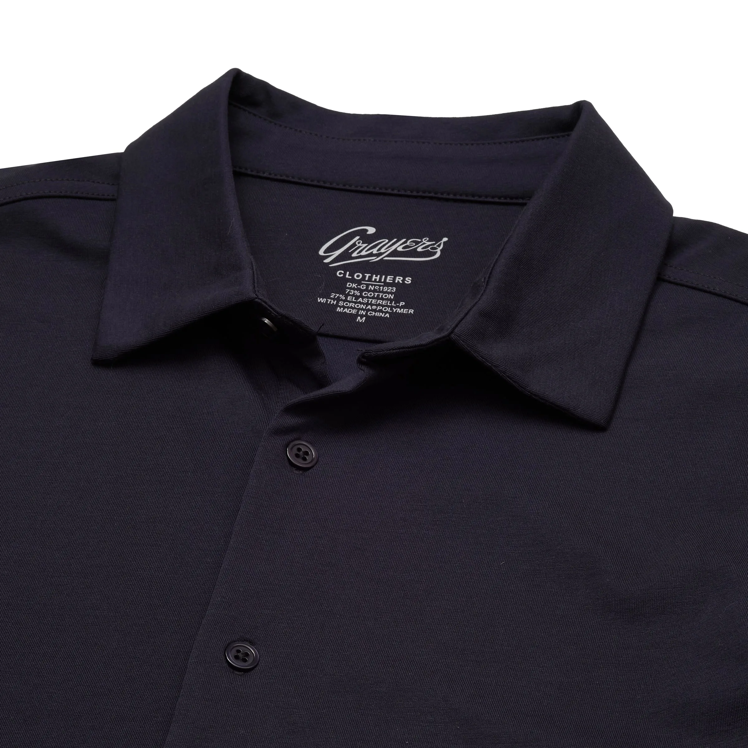 Hackett Cotton Sorona Knit Shirt - Navy sold by Grayers product image thumbnail 2