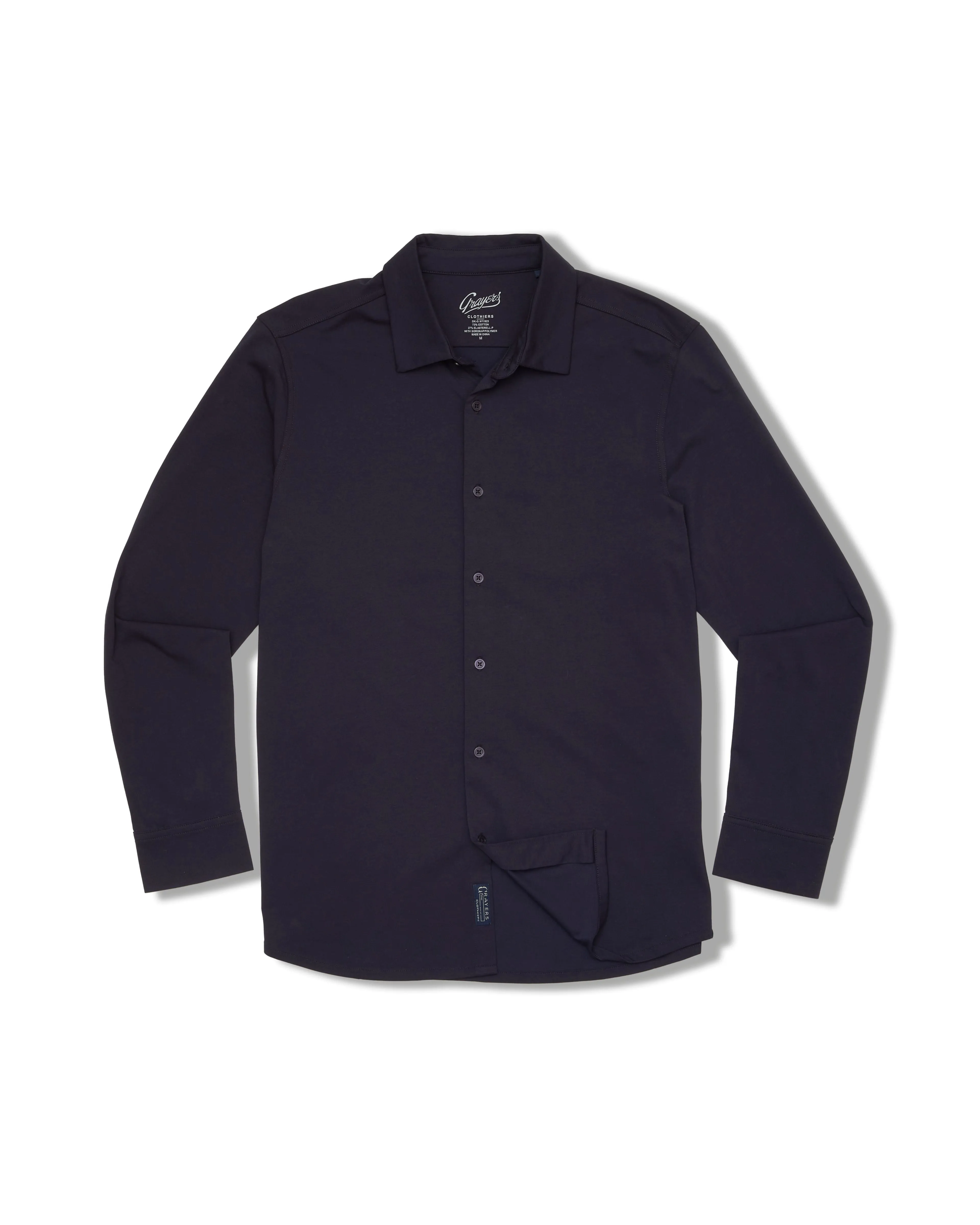 Hackett Cotton Sorona Knit Shirt - Navy sold by Grayers