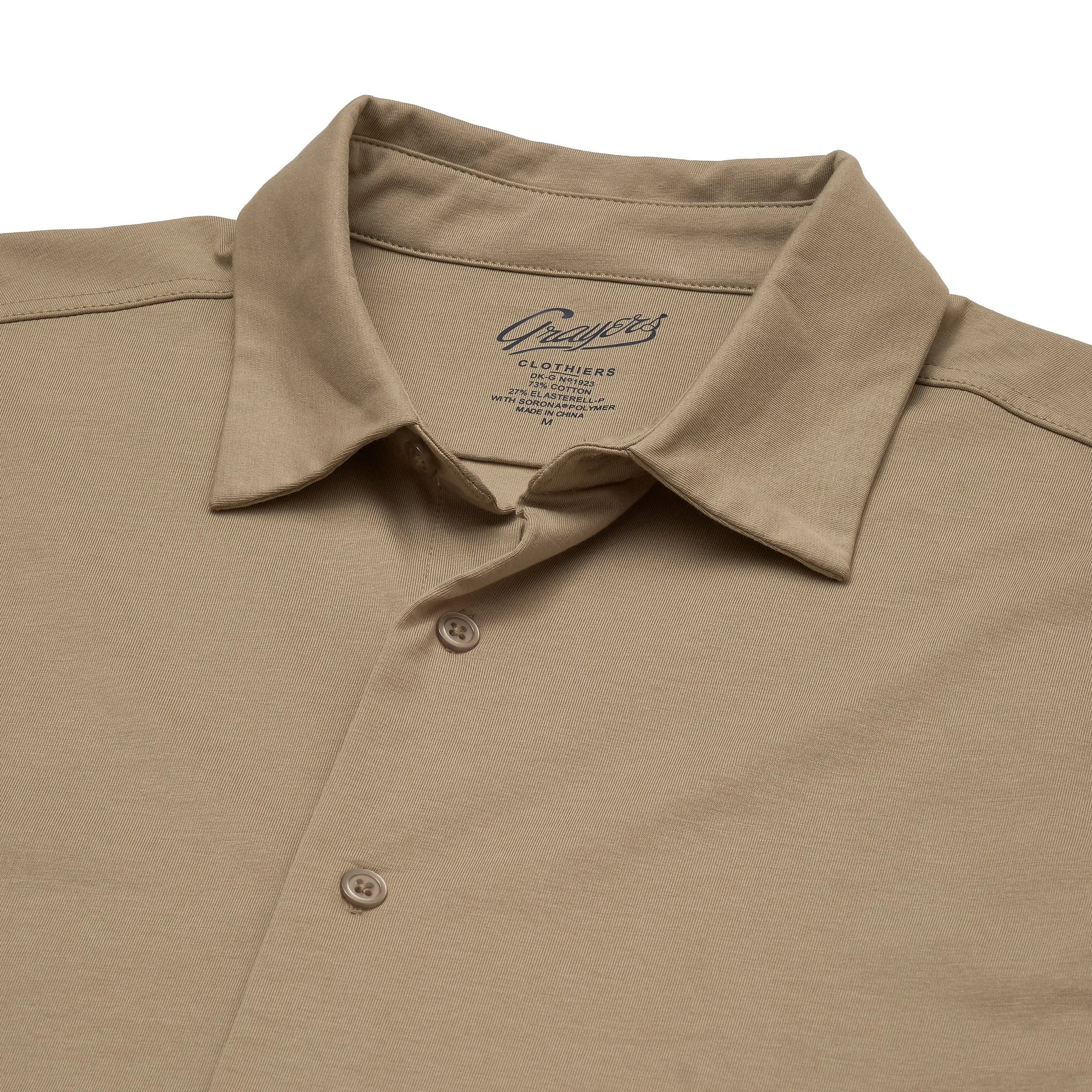 Hackett Cotton Sorona Knit Shirt - Dune sold by Grayers product image thumbnail 2