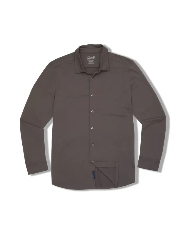 Hackett Cotton Sorona Knit Shirt - Castle Rock sold by Grayers