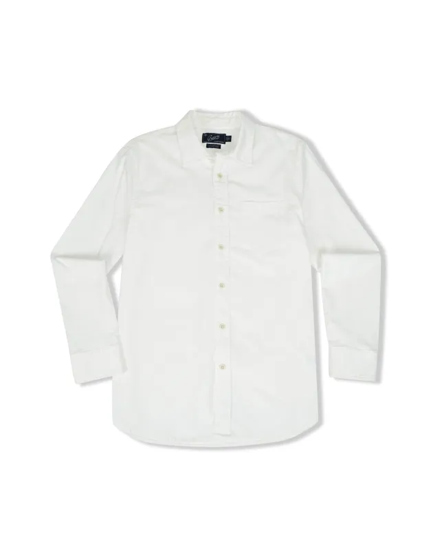 Charles Stretch Oxford Shirt - White sold by Grayers