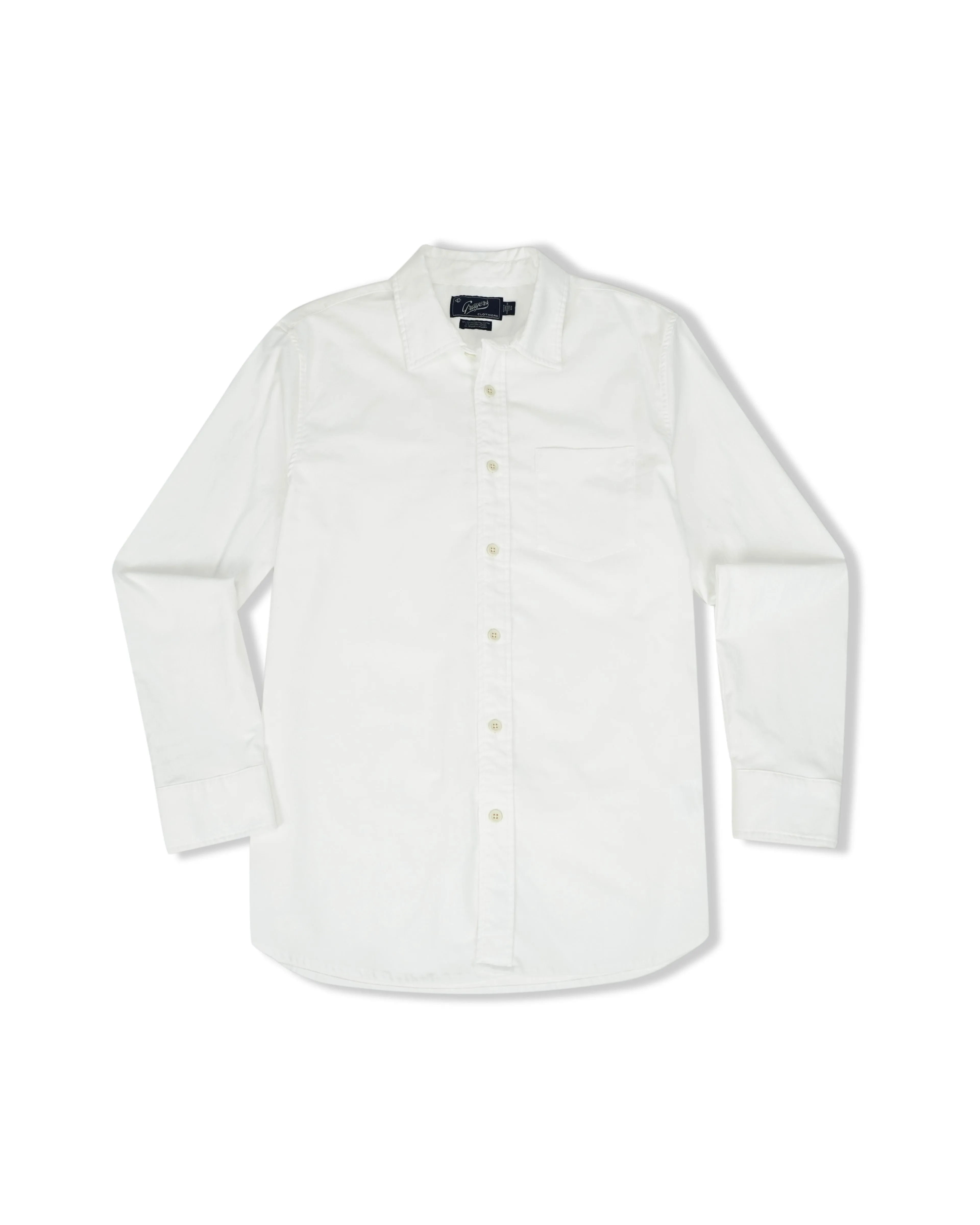 Charles Stretch Oxford Shirt - White sold by Grayers