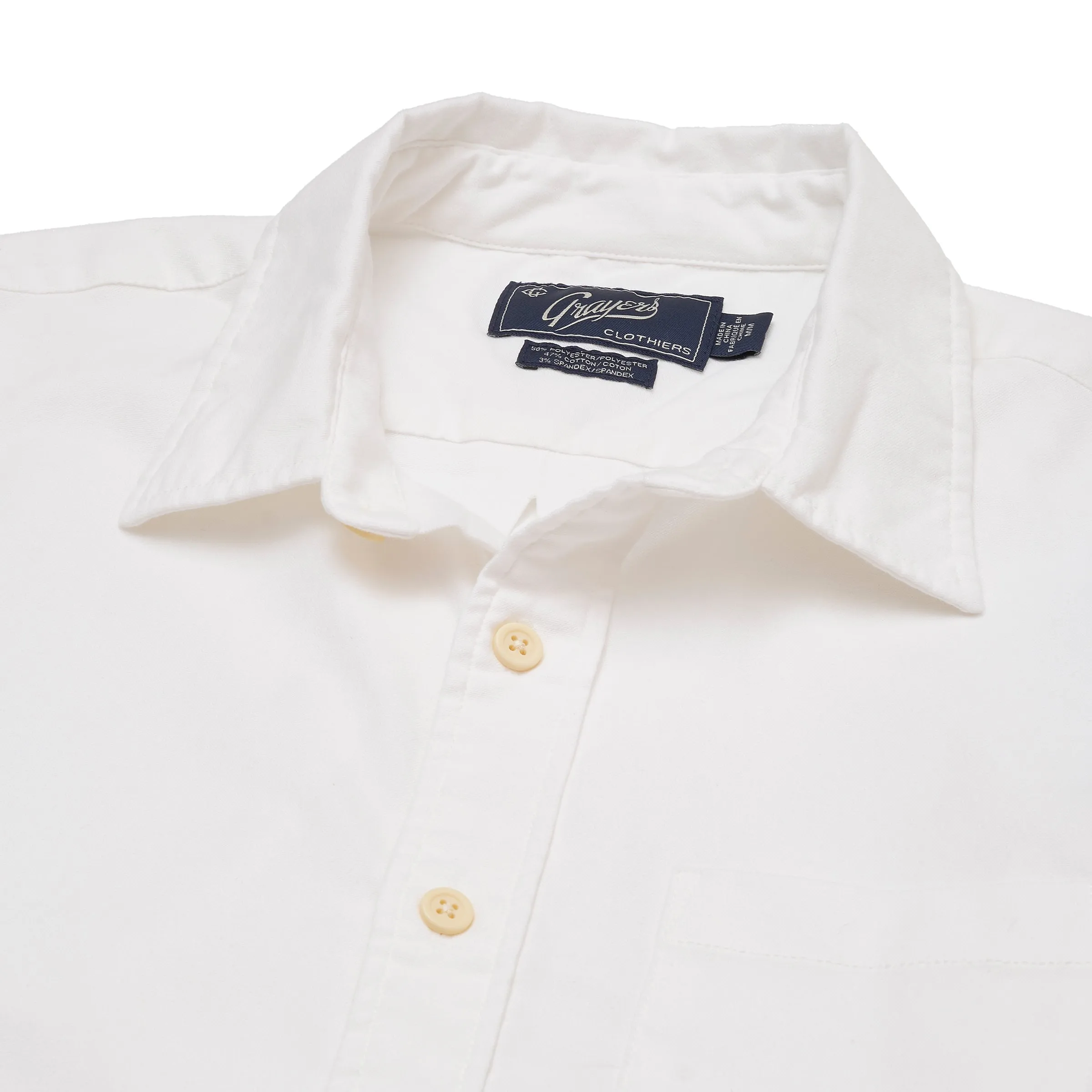 Charles Stretch Oxford Shirt - White sold by Grayers product image thumbnail 4