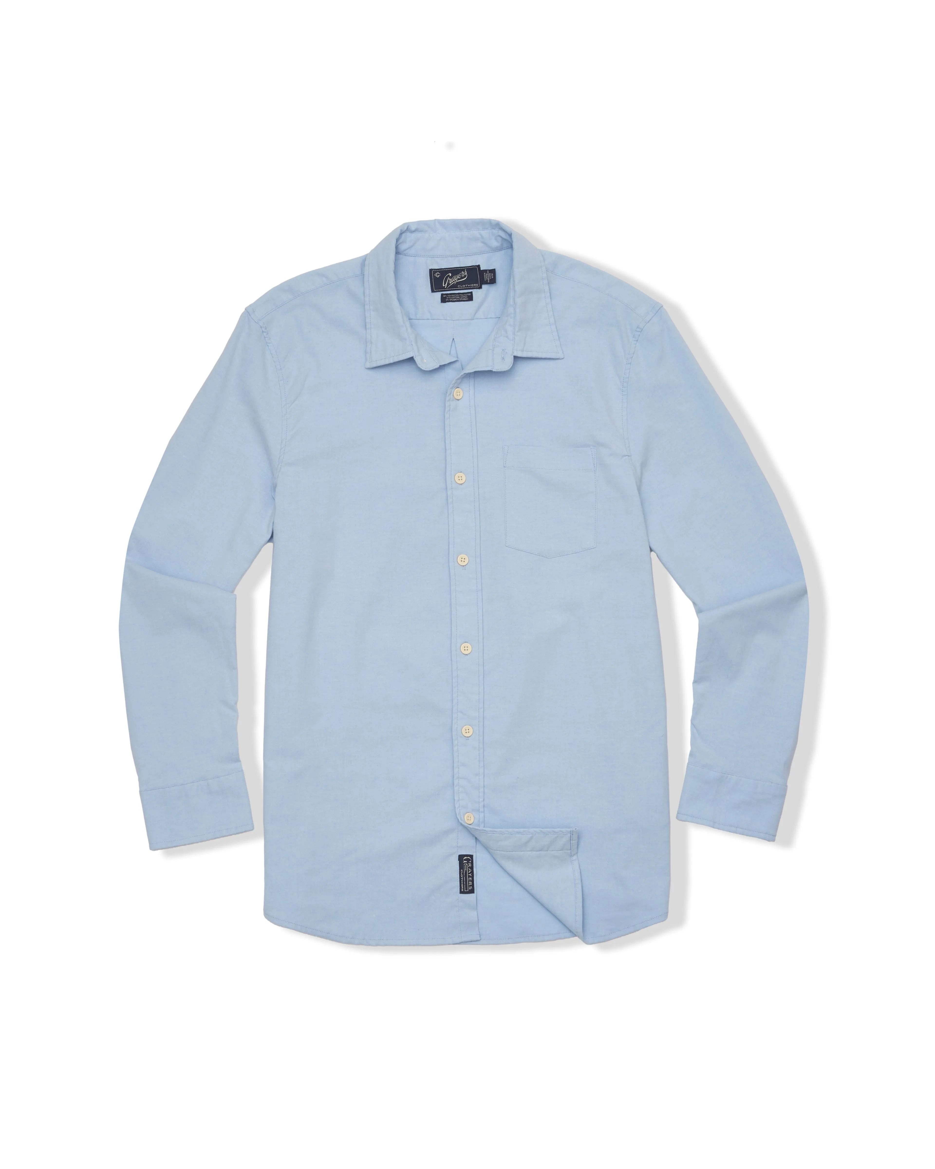 Charles Stretch Oxford Shirt - Light Blue sold by Grayers