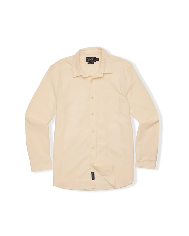 Charles Stretch Oxford Shirt - Cream sold by Grayers