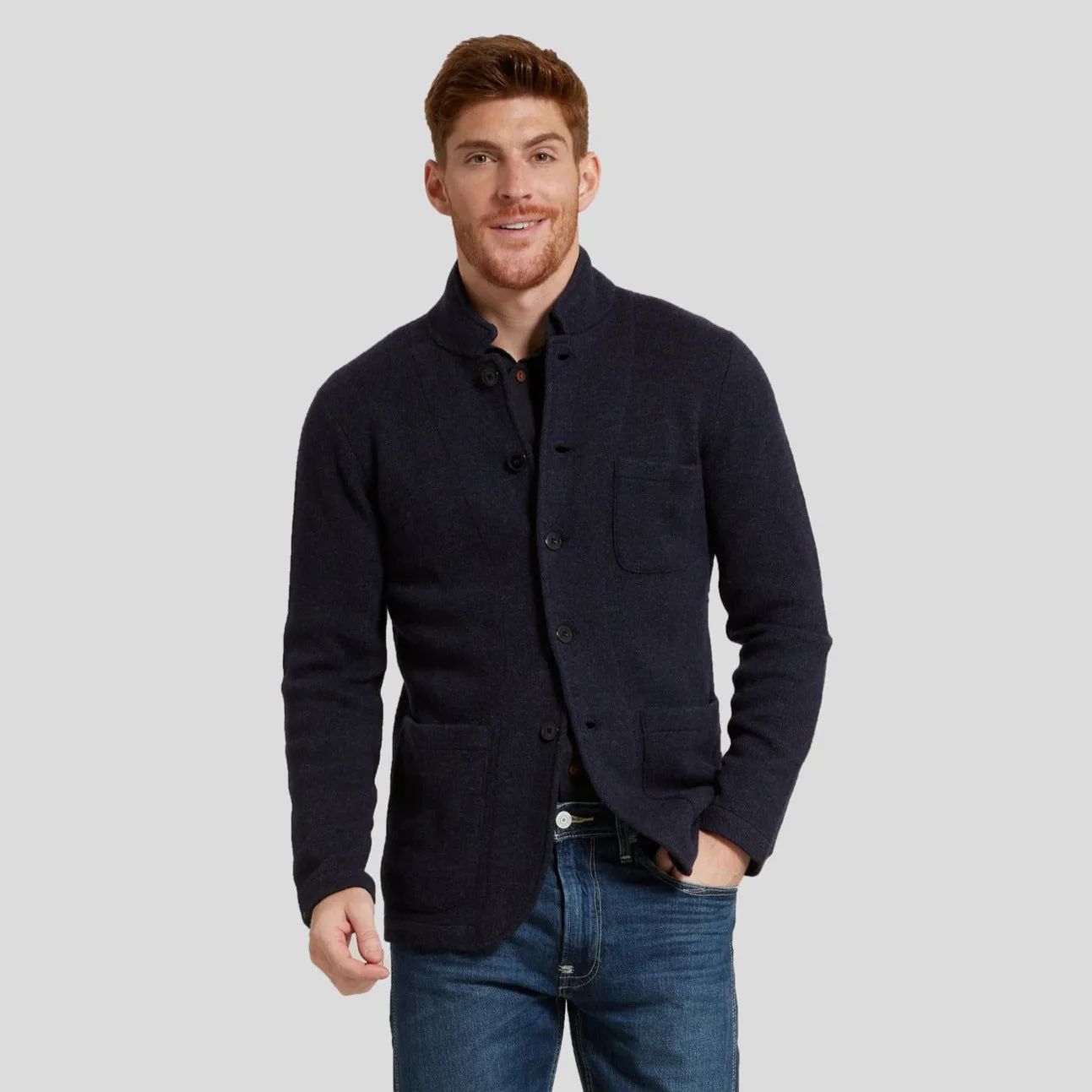 Nelson Jacquard Swacket - Navy sold by Grayers product image thumbnail 4
