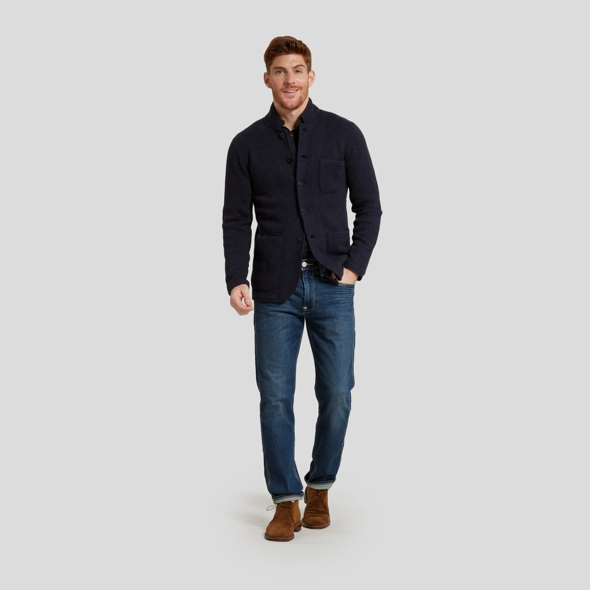 Nelson Jacquard Swacket - Navy sold by Grayers product image thumbnail 5