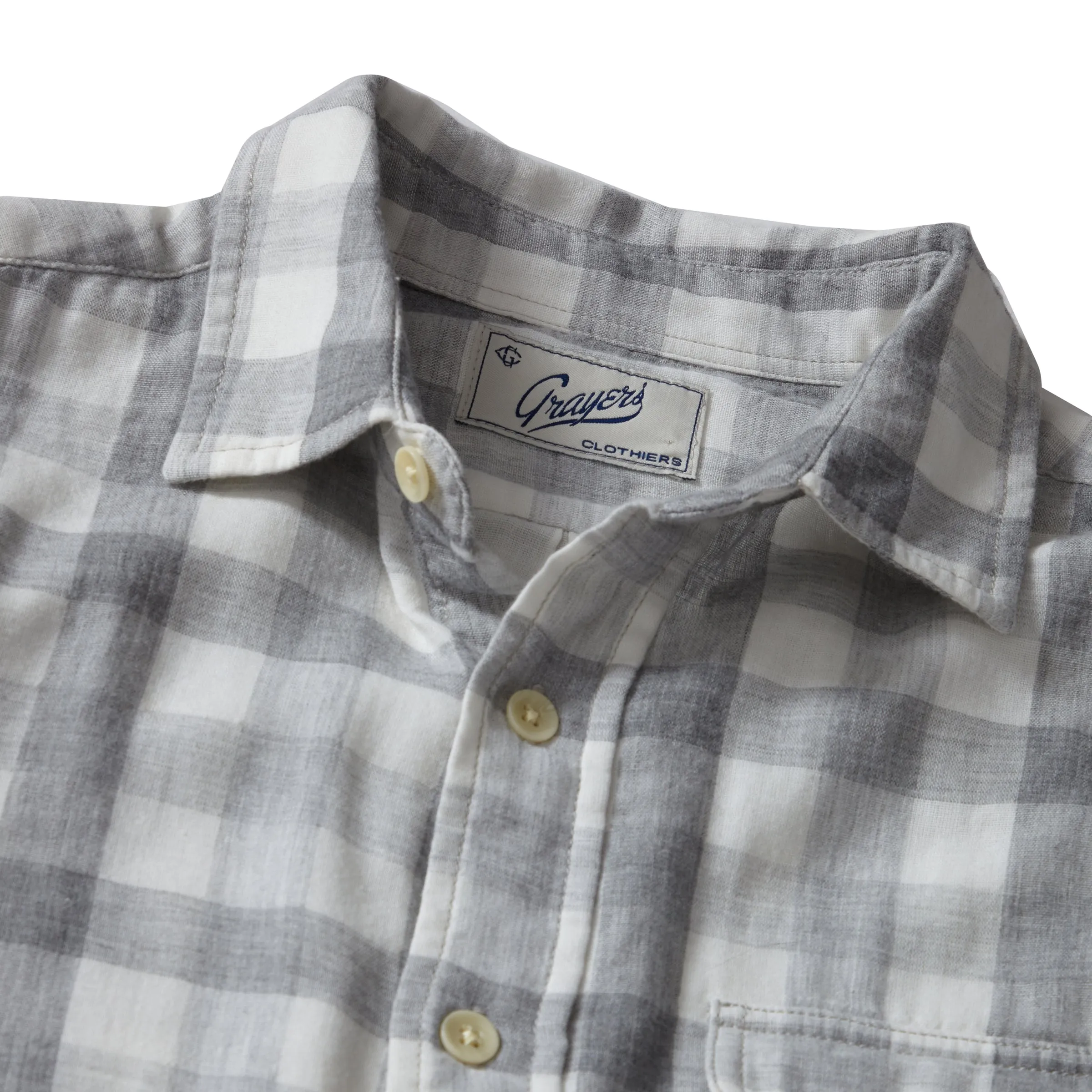 Durham Double Cloth Shirt - Heather Gray Gingham sold by Grayers product image thumbnail 4