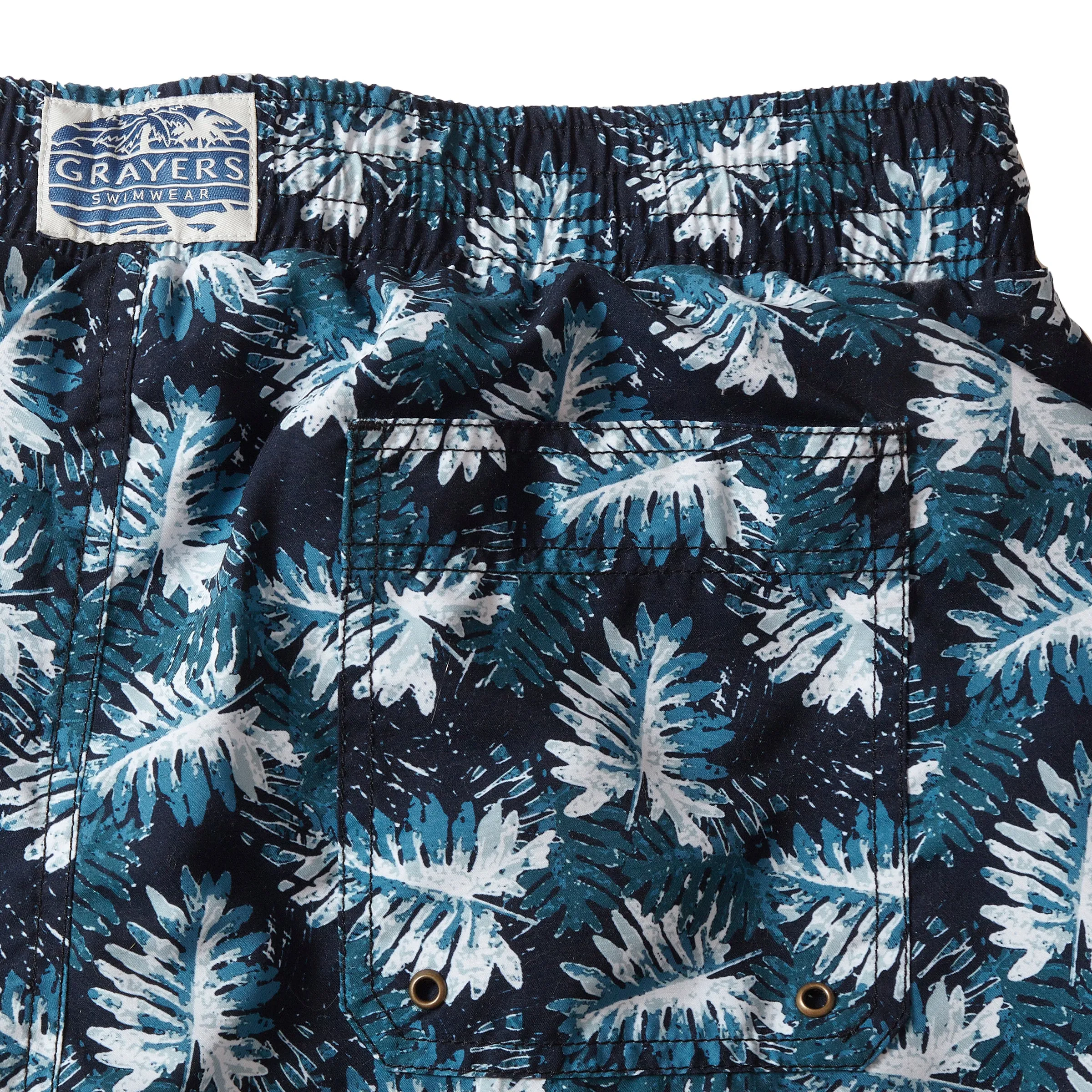 Blue Palms Eco Swim Trunk 6" - Navy Green Leaf sold by Grayers product image thumbnail 4