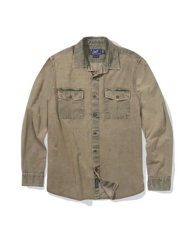 Jeremiah Vintage Garment Dyed Cord Shirt - Mushroom sold by Grayers