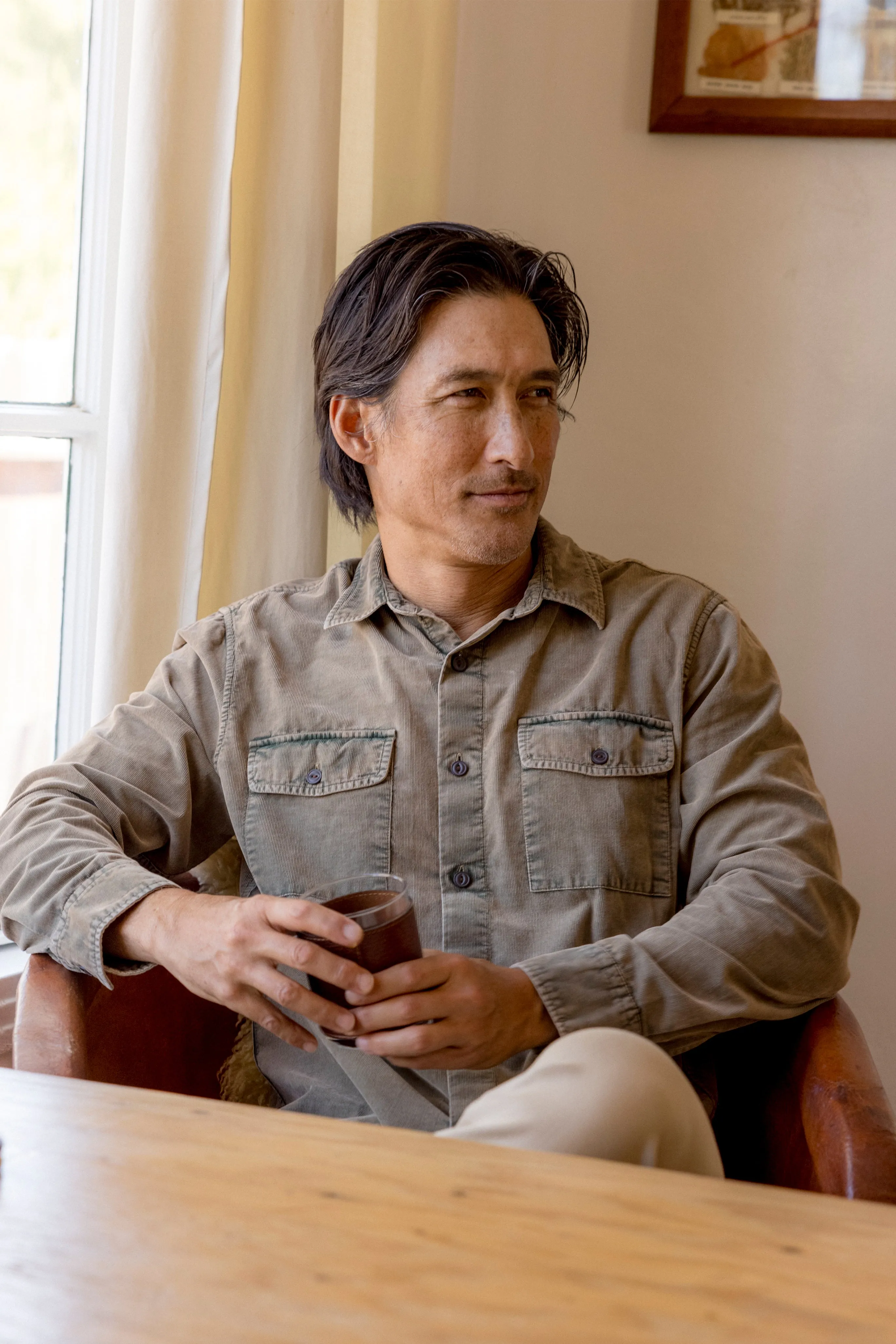 Jeremiah Vintage Garment Dyed Cord Shirt - Mushroom sold by Grayers product image thumbnail 4