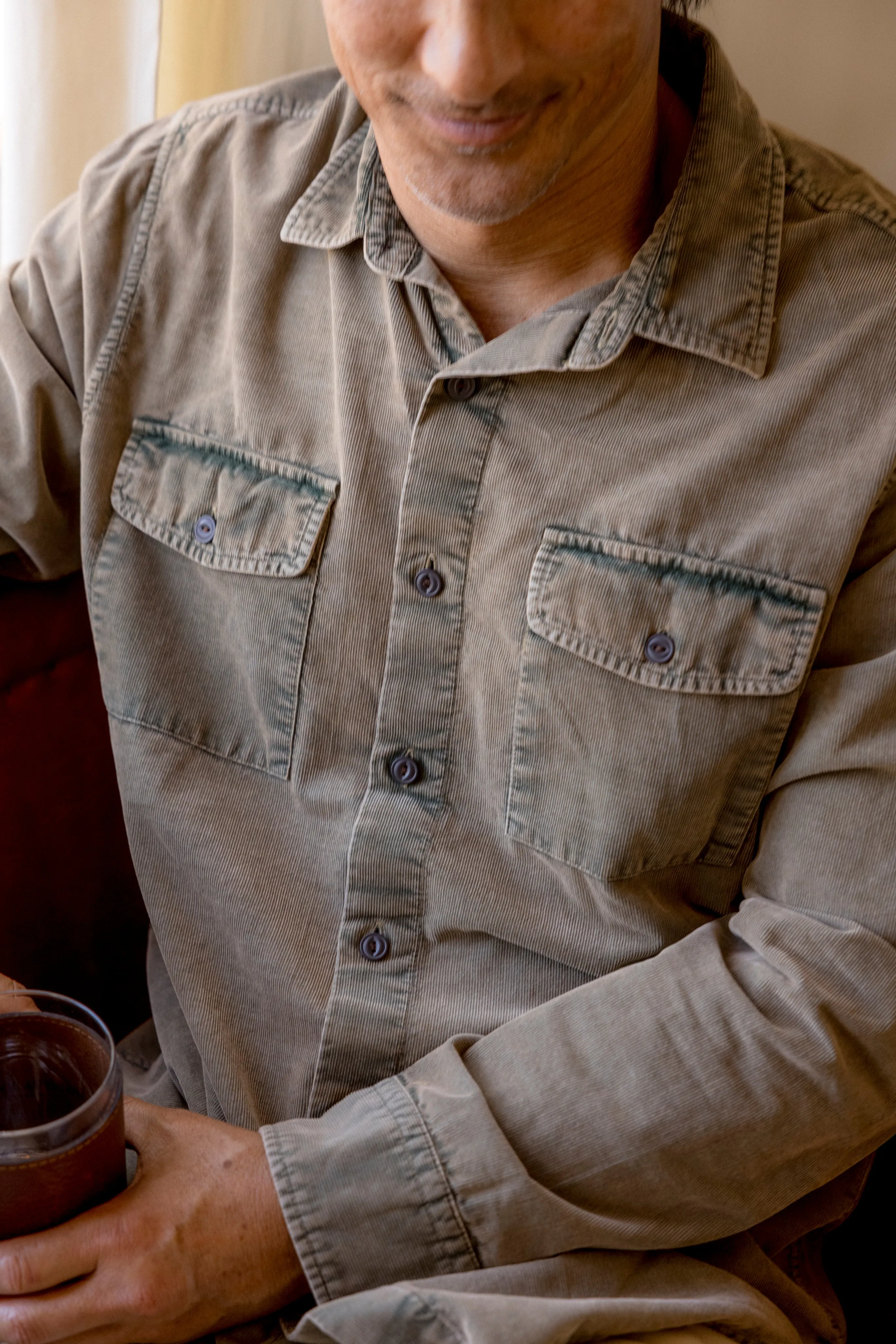 Jeremiah Vintage Garment Dyed Cord Shirt - Mushroom sold by Grayers product image thumbnail 2