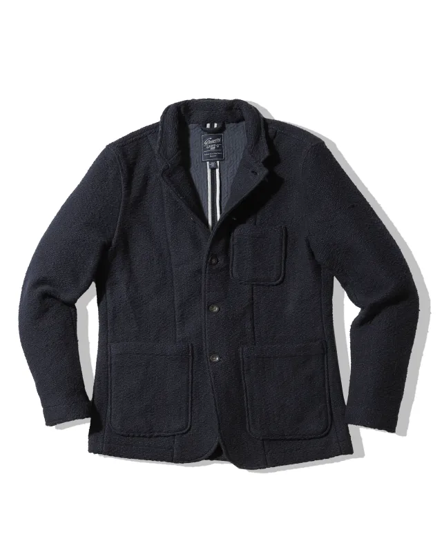 Rope Weave Artisanal Jacket - Navy sold by Grayers