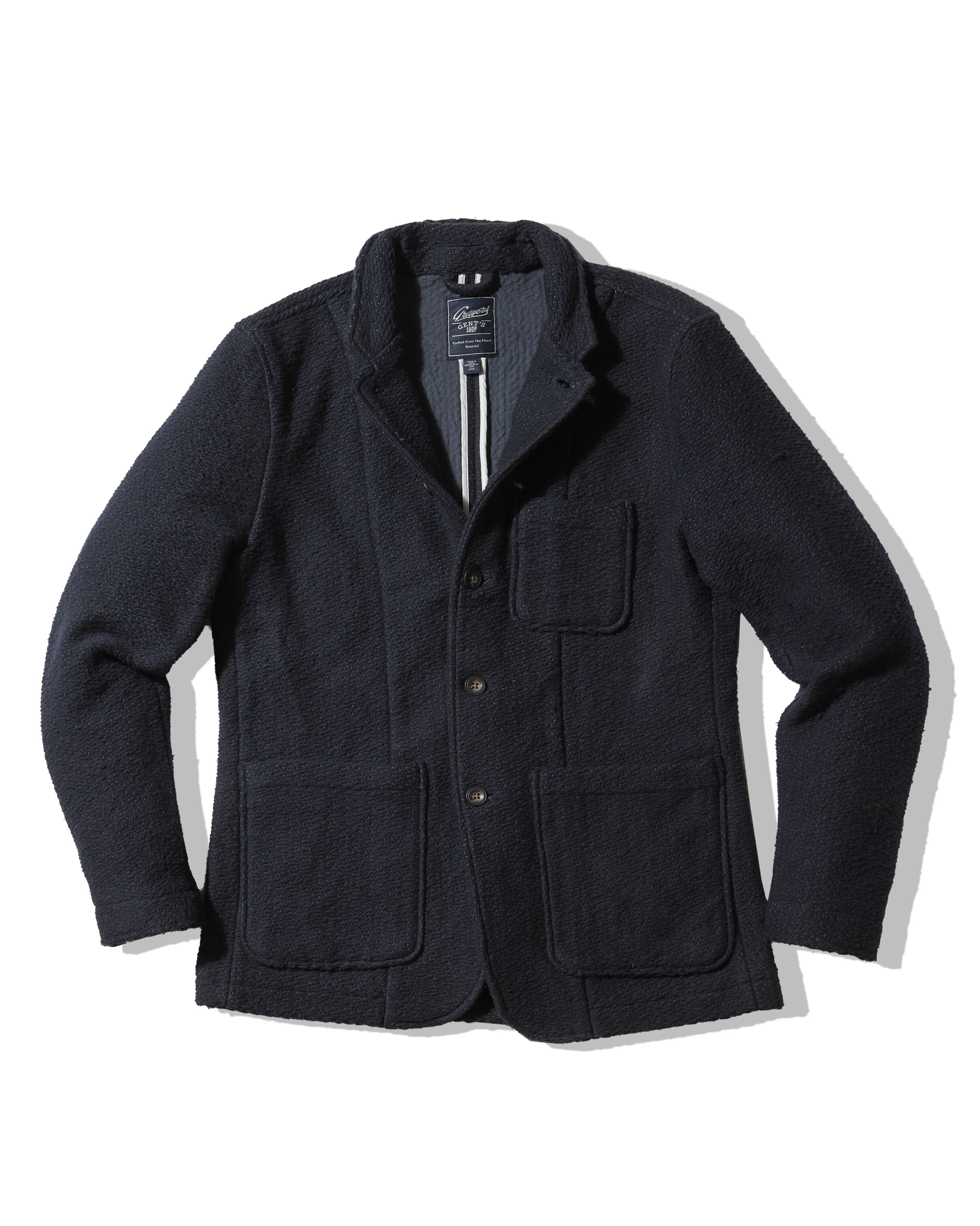 Burly Cotton Blazer- Navy sold by Grayers