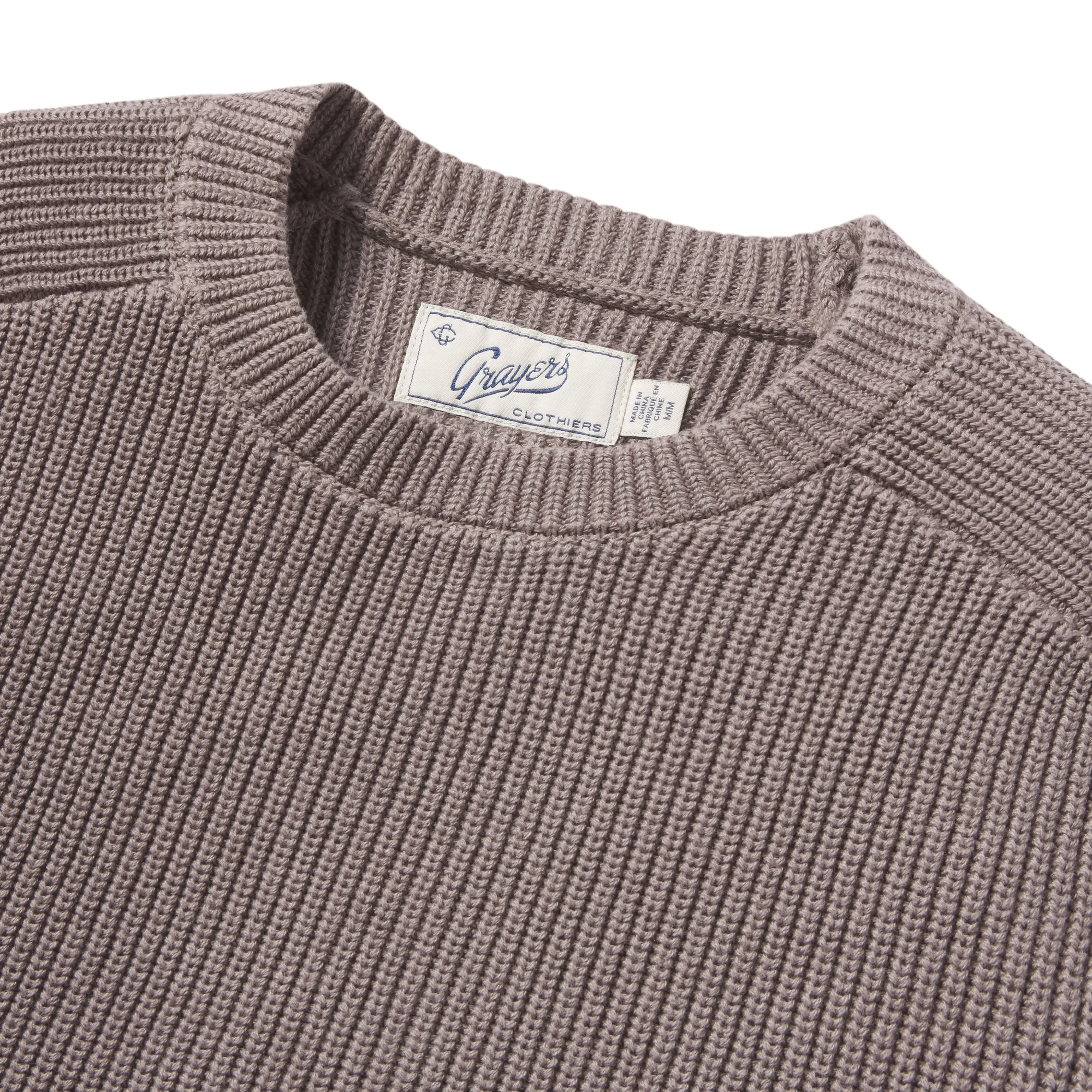 Shaker Stitch Cotton Crewneck Sweater - Frost Gray sold by Grayers product image thumbnail 2