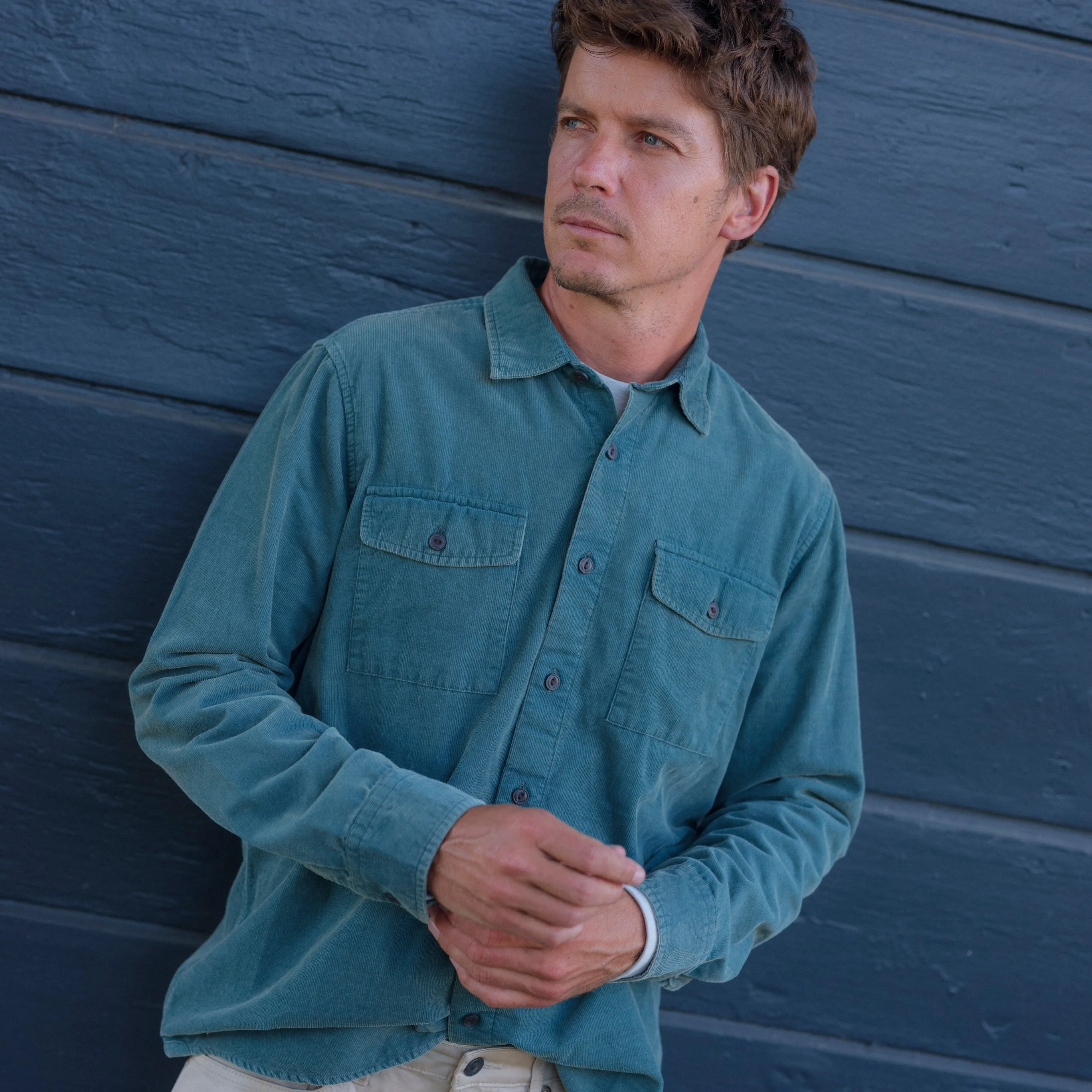Jeremiah Vintage Garment Dyed Shirt - Teal sold by Grayers product image thumbnail 3