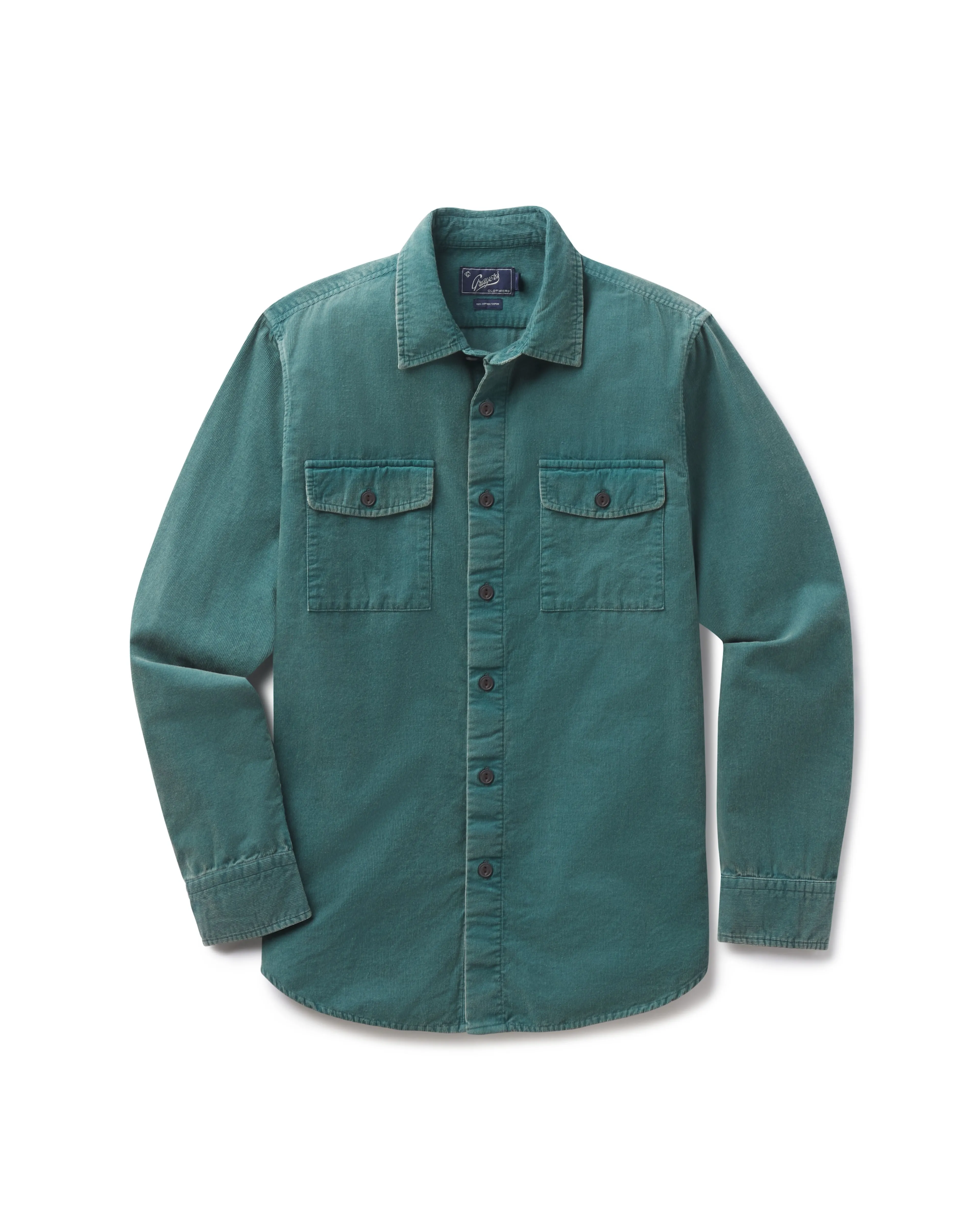 Jeremiah Vintage Garment Dyed Shirt - Teal sold by Grayers