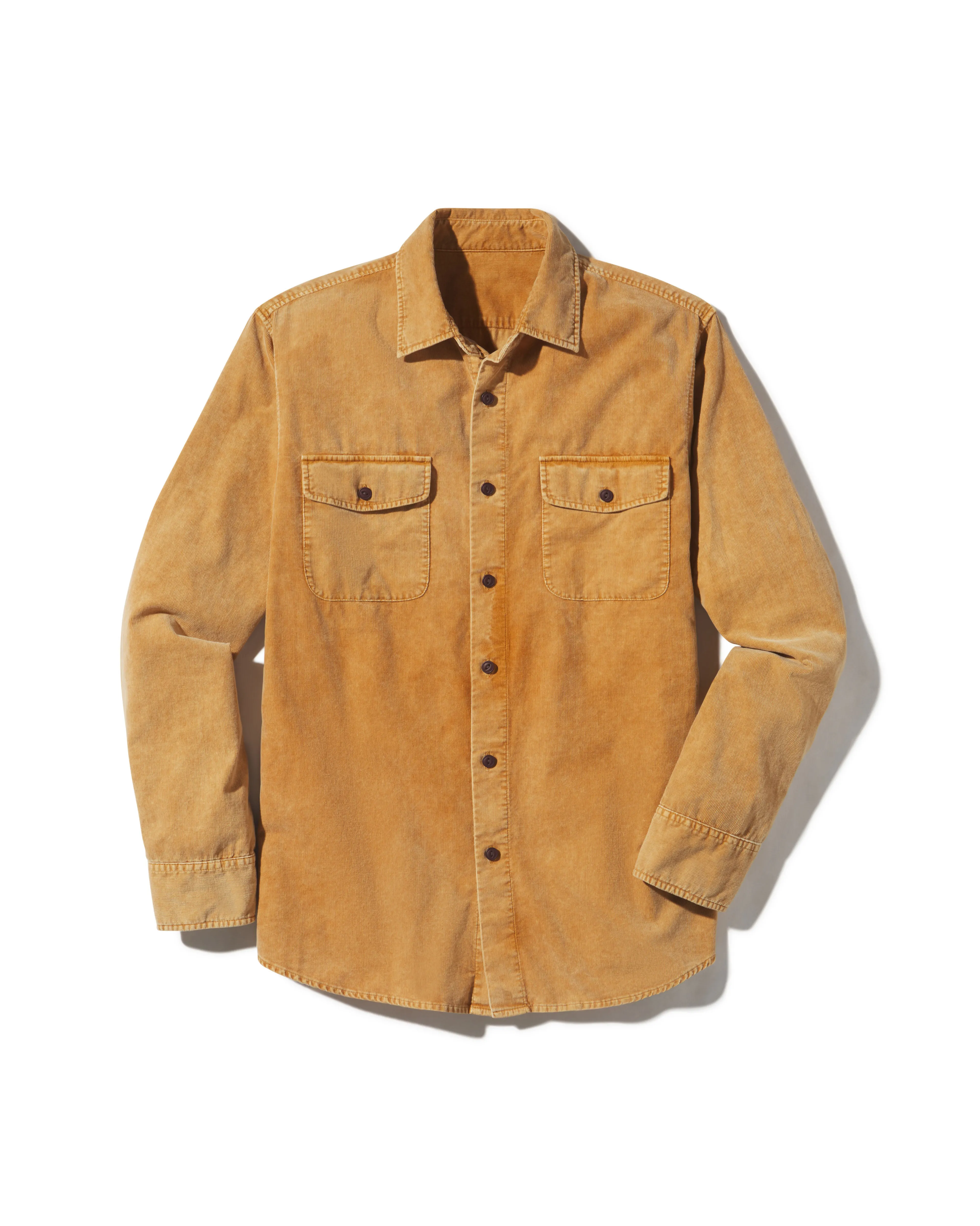 Jeremiah Vintage Garment Dyed Cord Shirt - Biscuit sold by Grayers