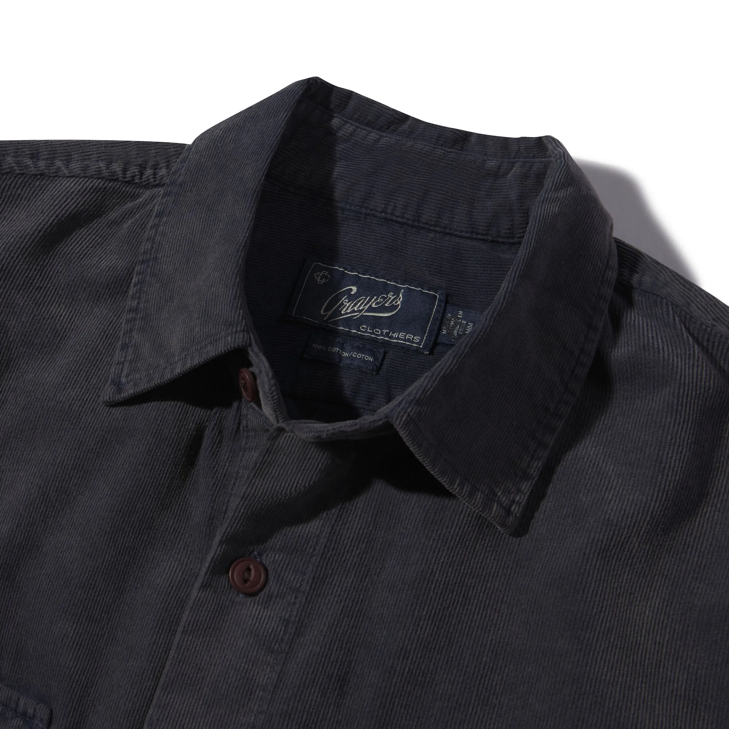 Jeremiah Vintage Garment Dyed Cord Shirt - Navy sold by Grayers product image thumbnail 2