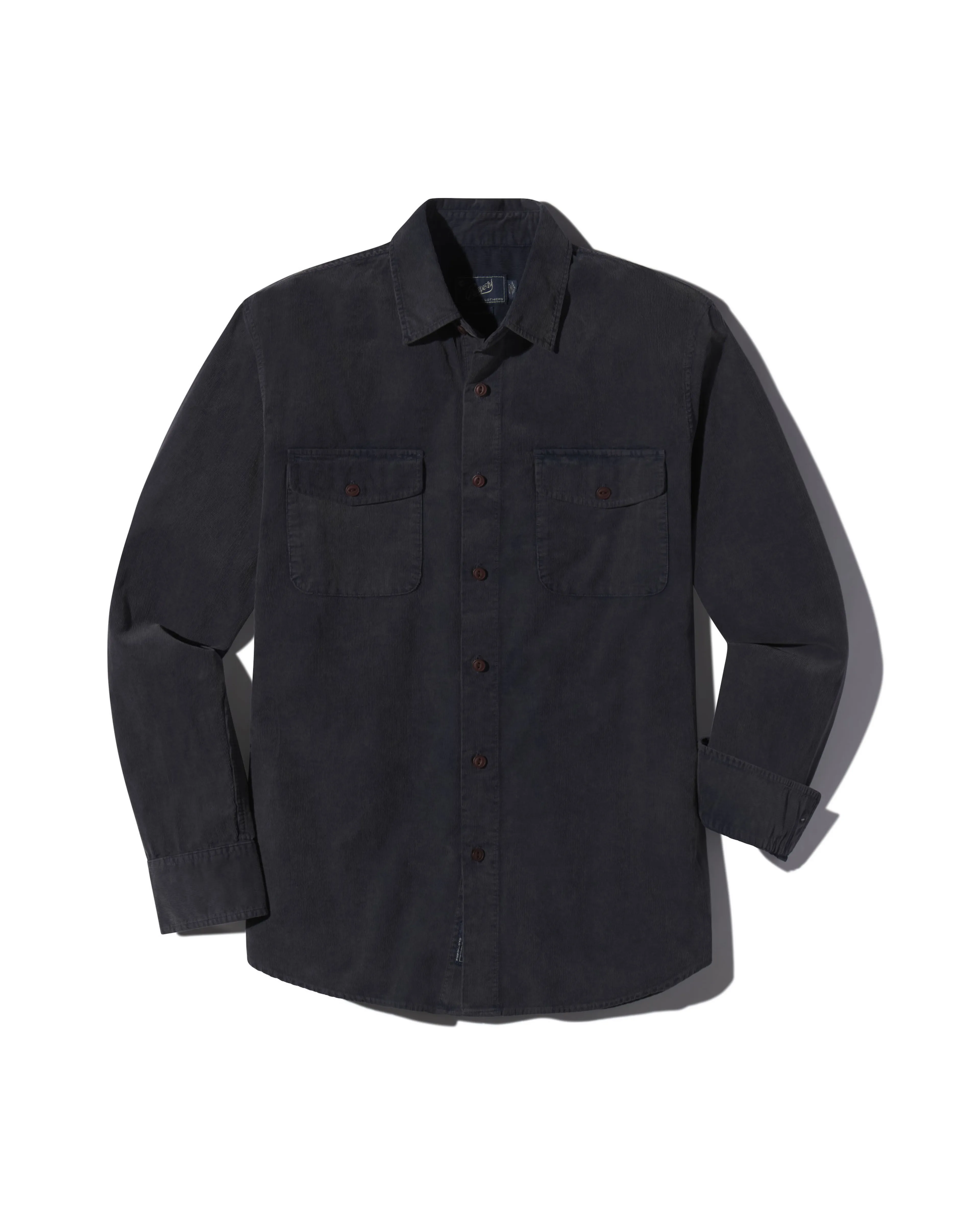 Jeremiah Vintage Garment Dyed Cord Shirt - Navy sold by Grayers