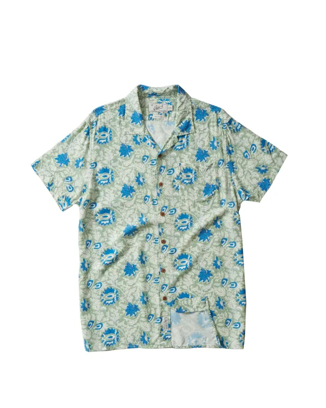 Vintage Hawaiian Camp Collar Shirt - Batik Print sold by Grayers