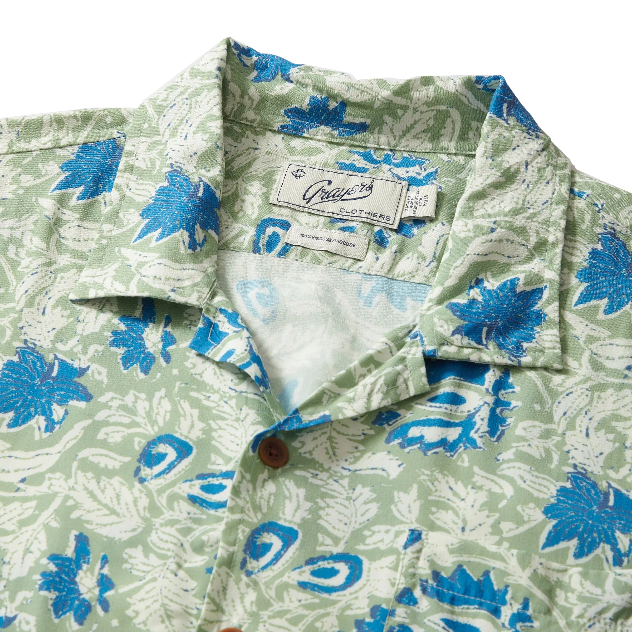 Vintage Hawaiian Camp Collar Shirt - Batik Print sold by Grayers product image thumbnail 2