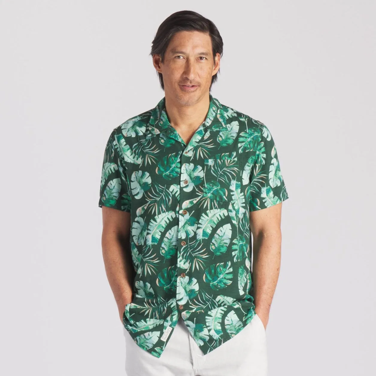 Vintage Hawaiian Camp Collar Shirt - Green Leaf sold by Grayers product image thumbnail 2
